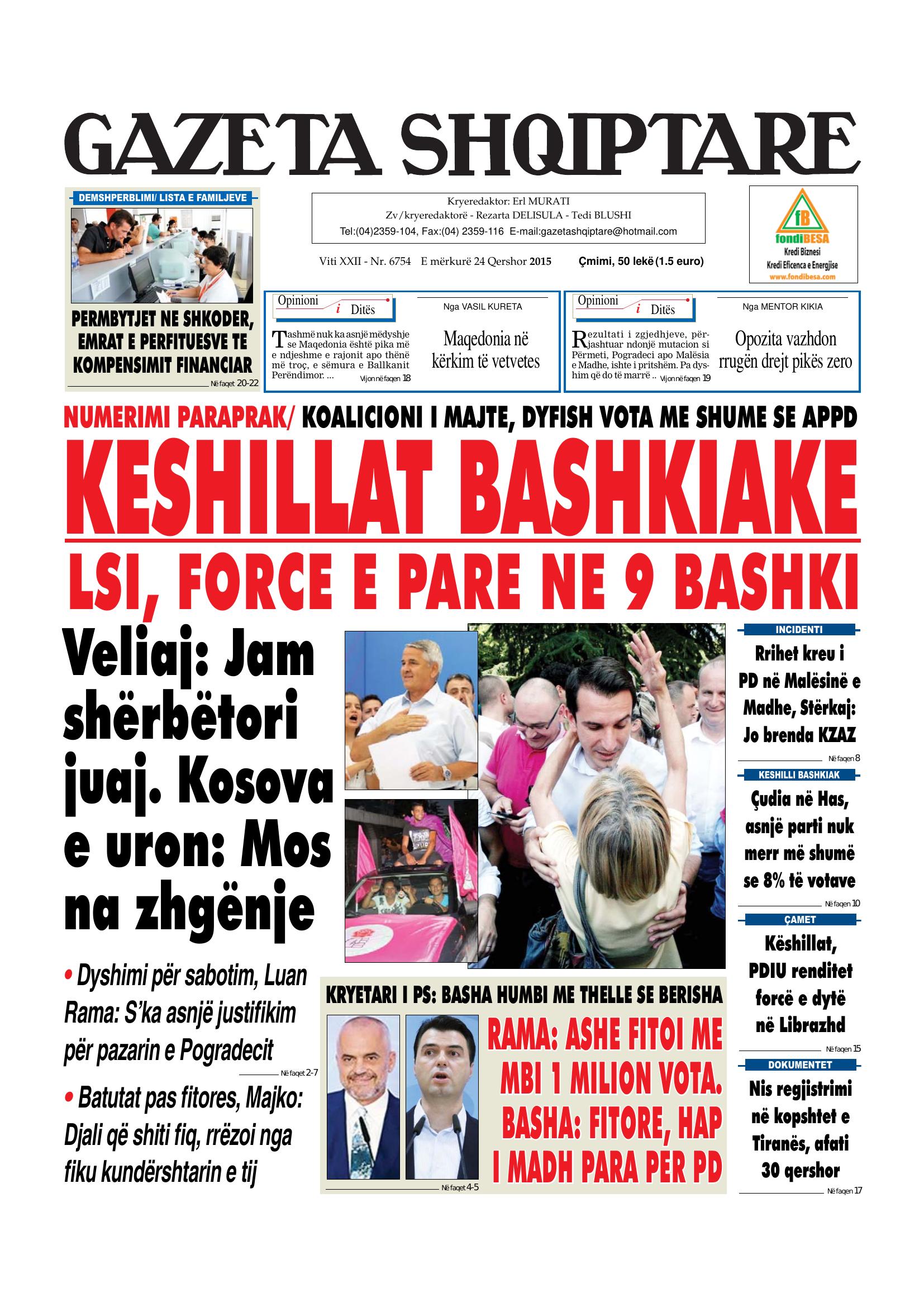 Gazeta Shqiptare 2015-06-24