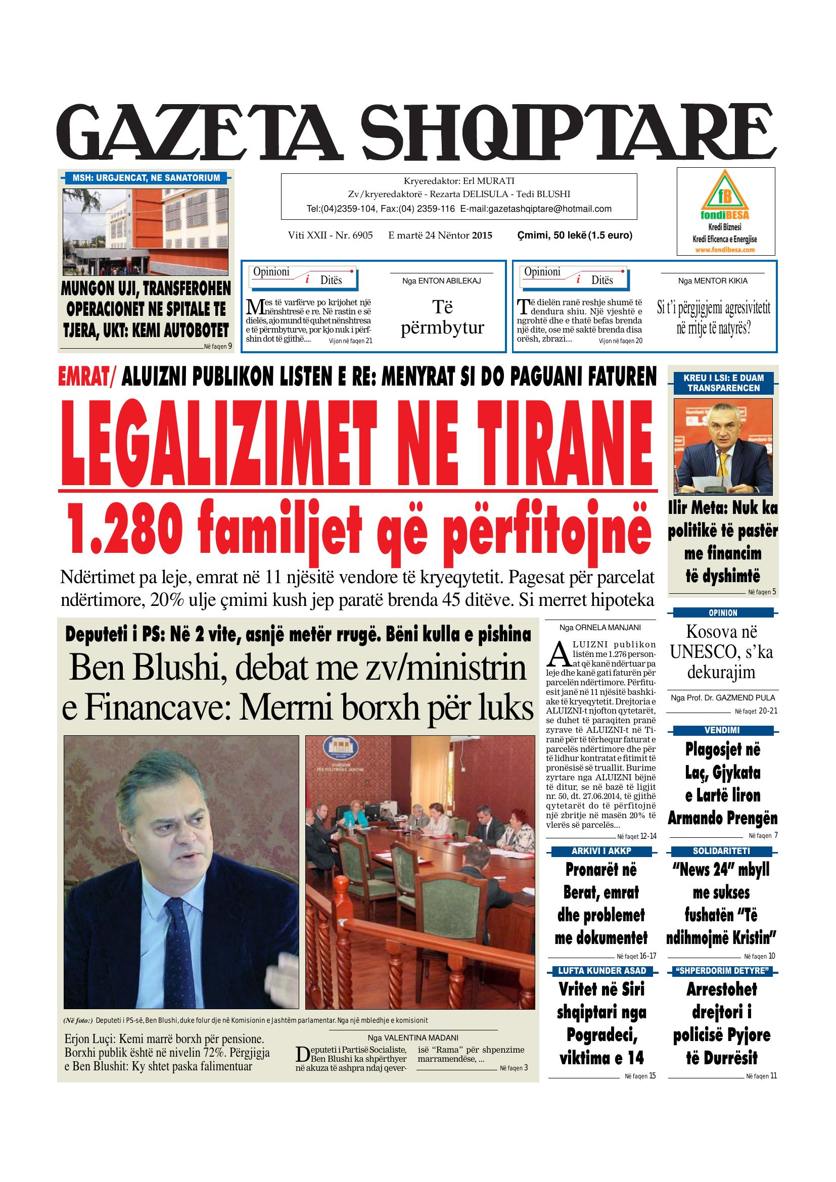Gazeta Shqiptare 2015-11-24