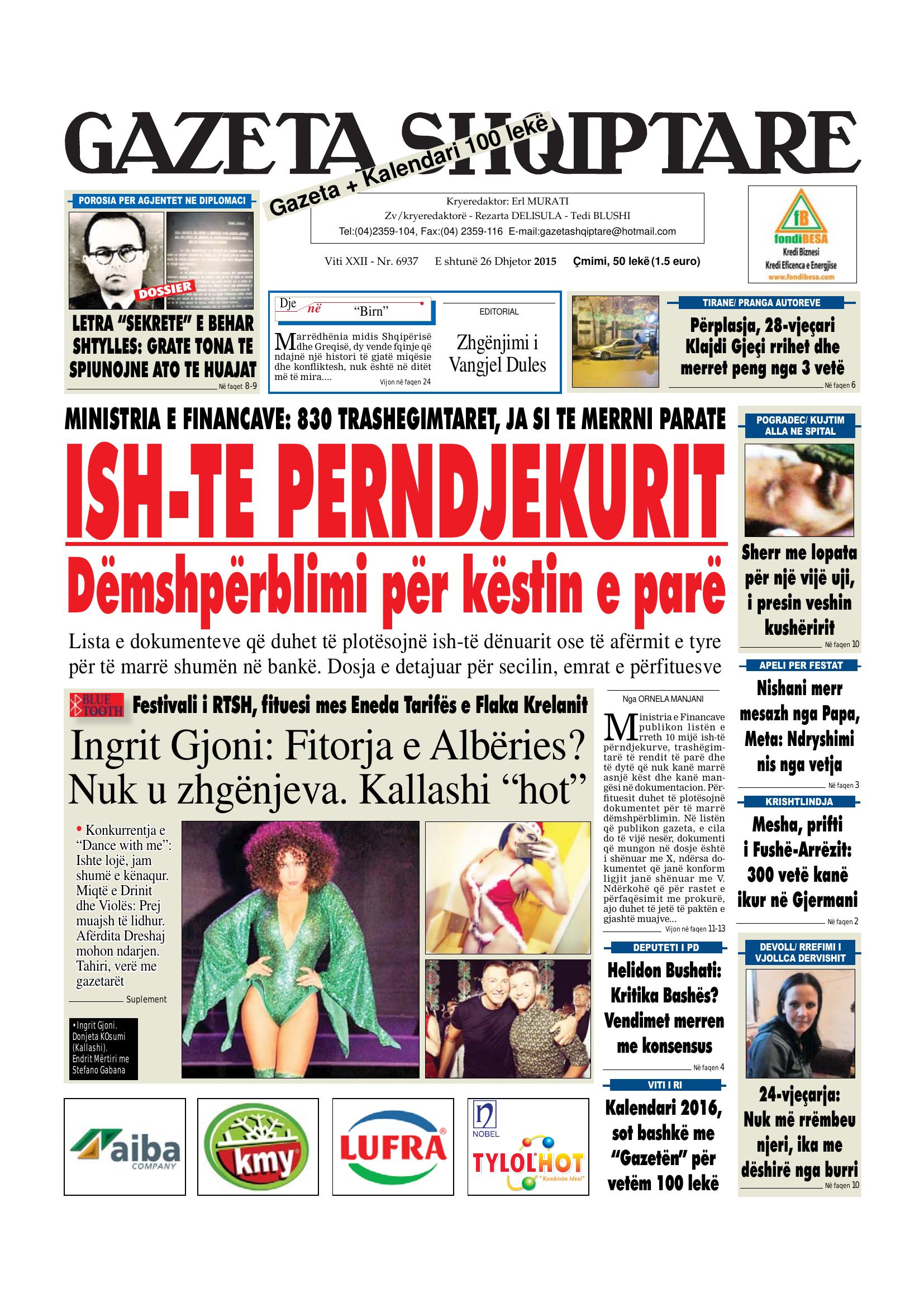 Gazeta Shqiptare 2015-12-26