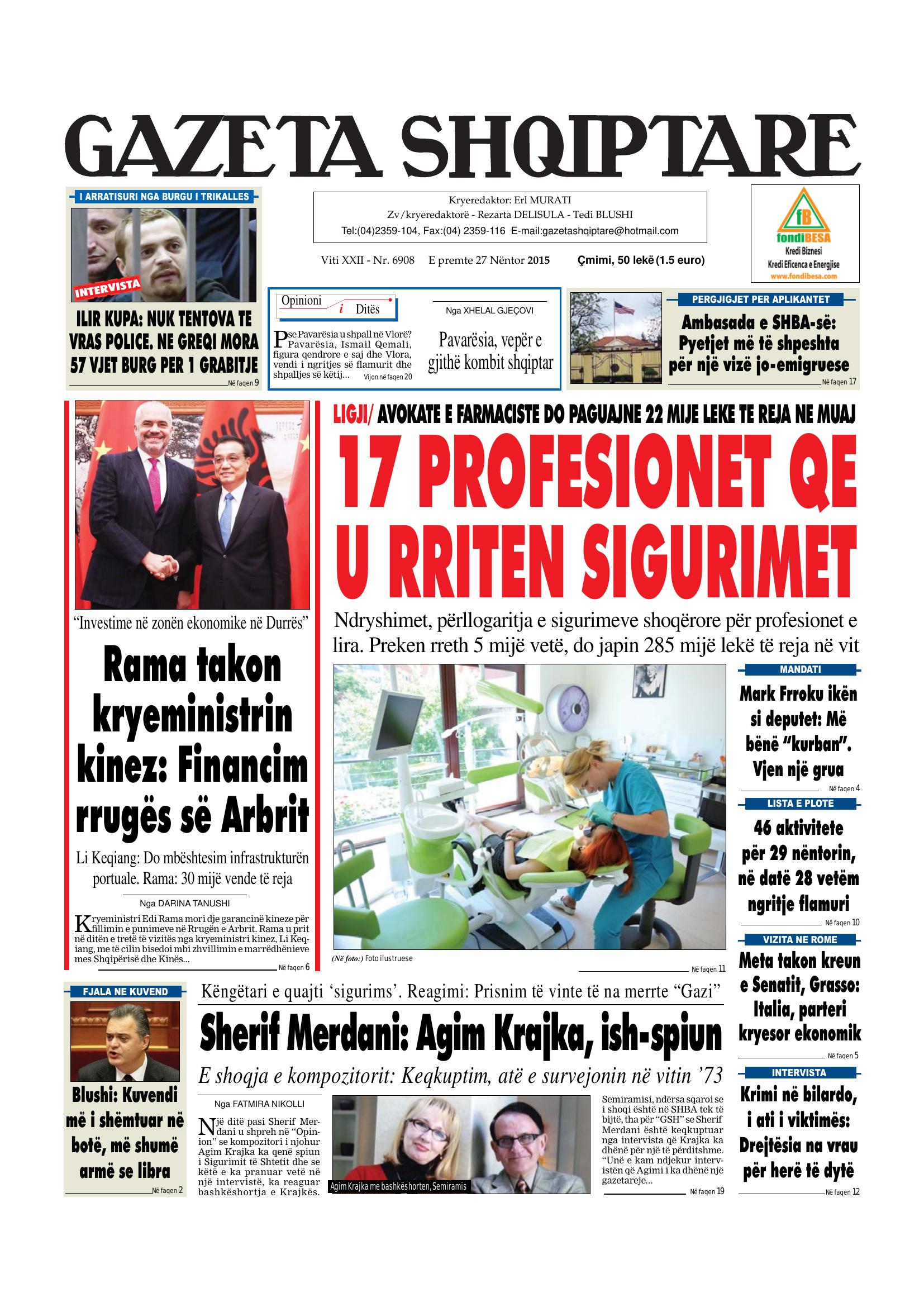 Gazeta Shqiptare 2015-11-27