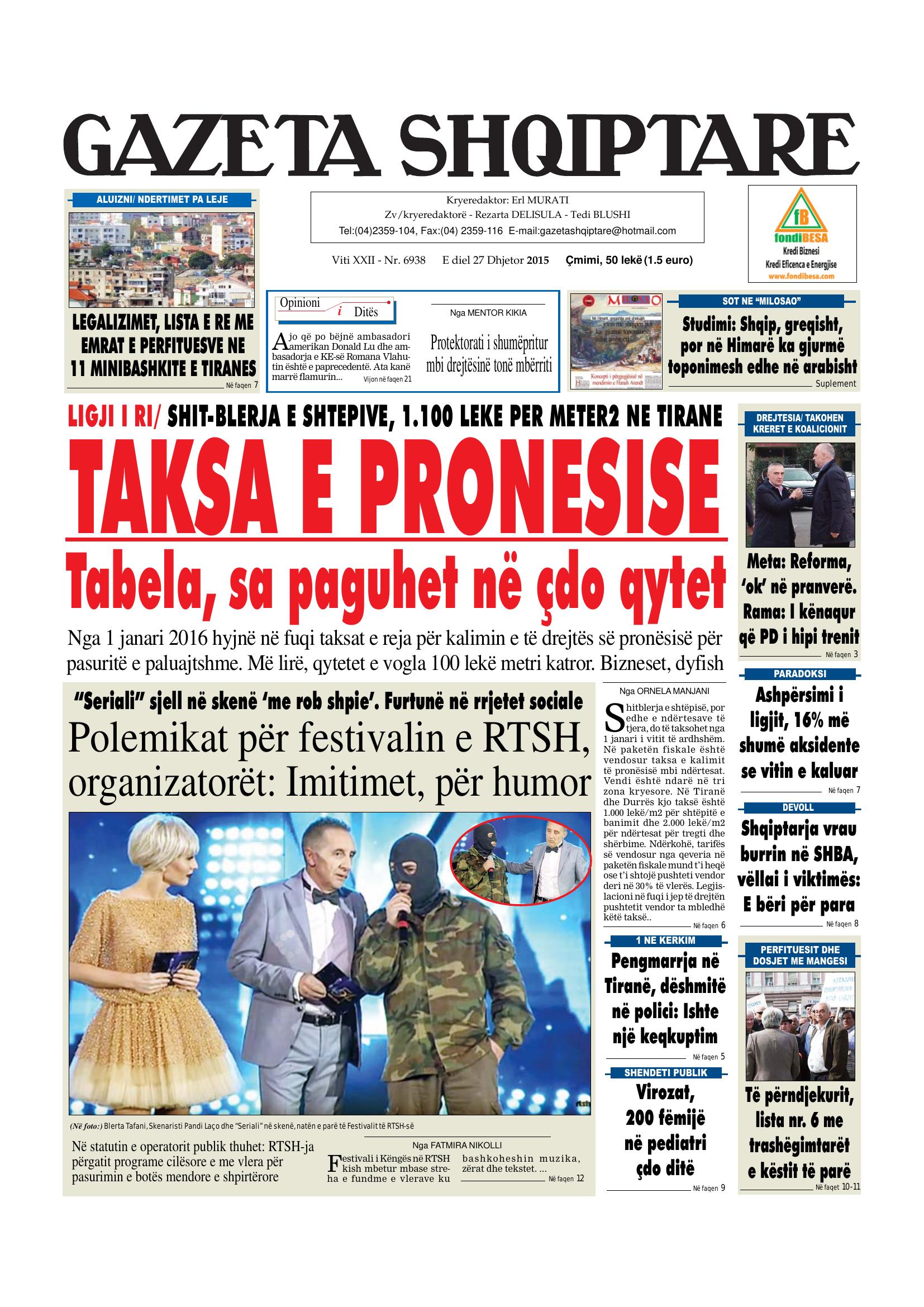 Gazeta Shqiptare 2015-12-27