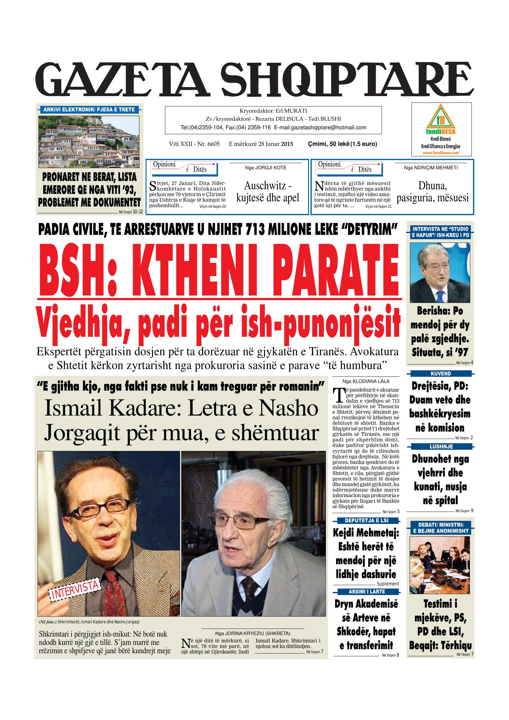 Gazeta Shqiptare 2015-01-28