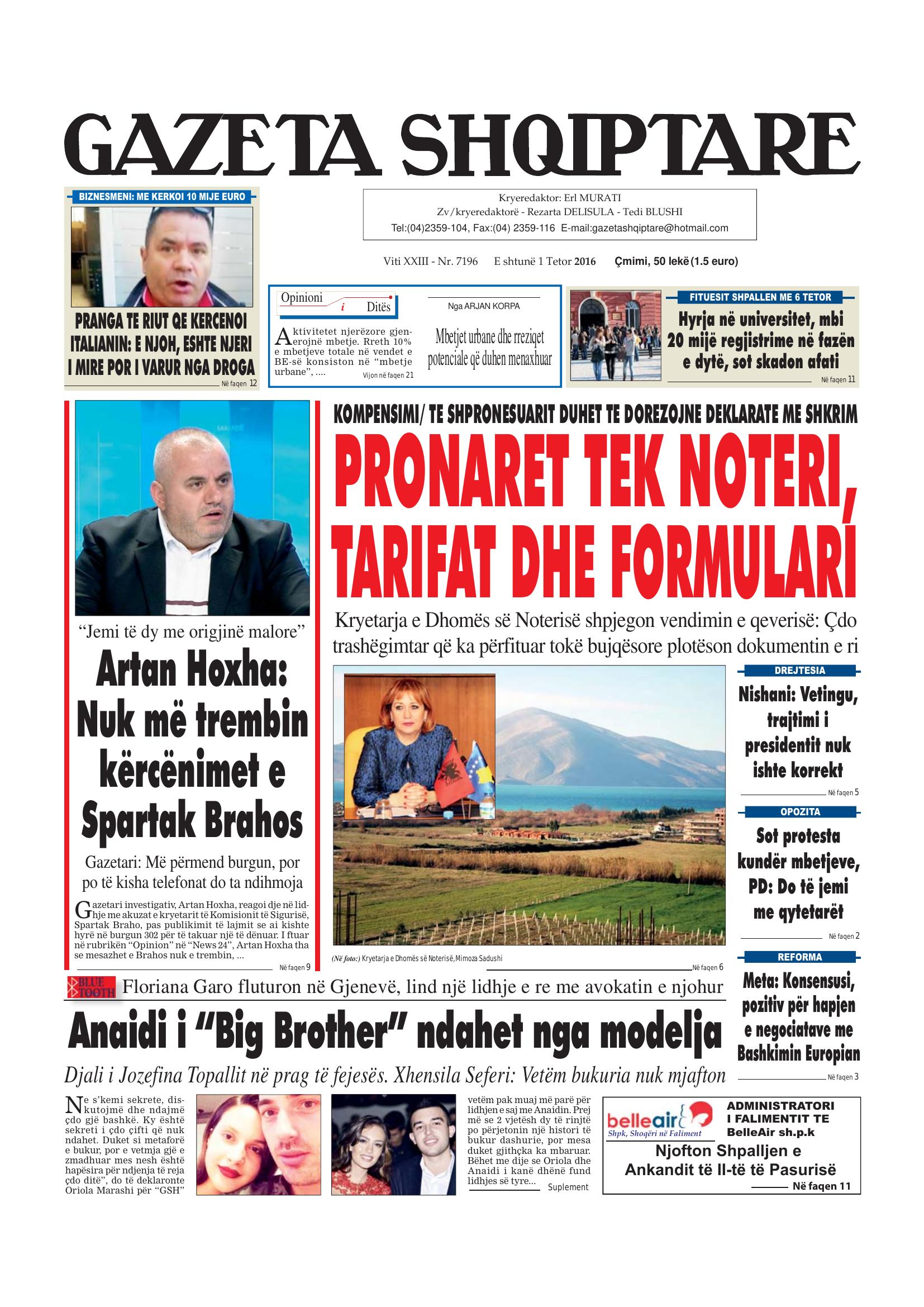 Gazeta Shqiptare 2016-10-01