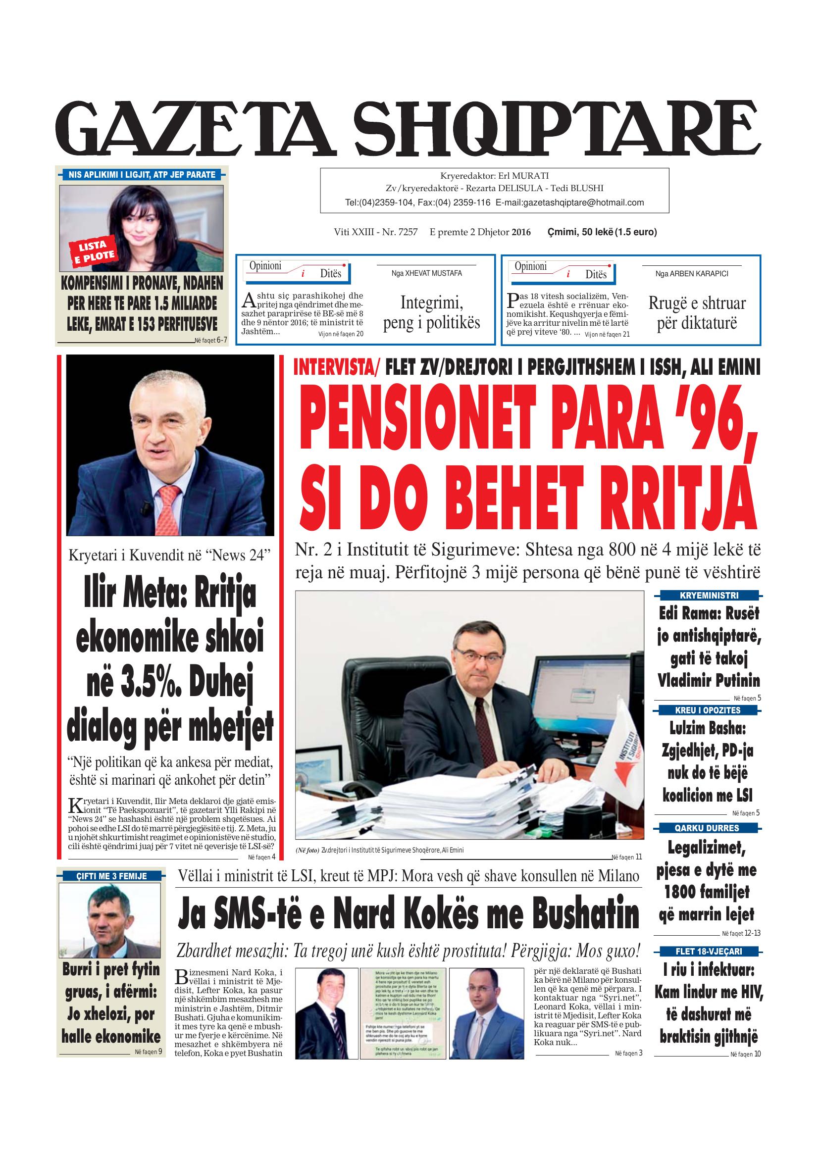 Gazeta Shqiptare 2016-12-02