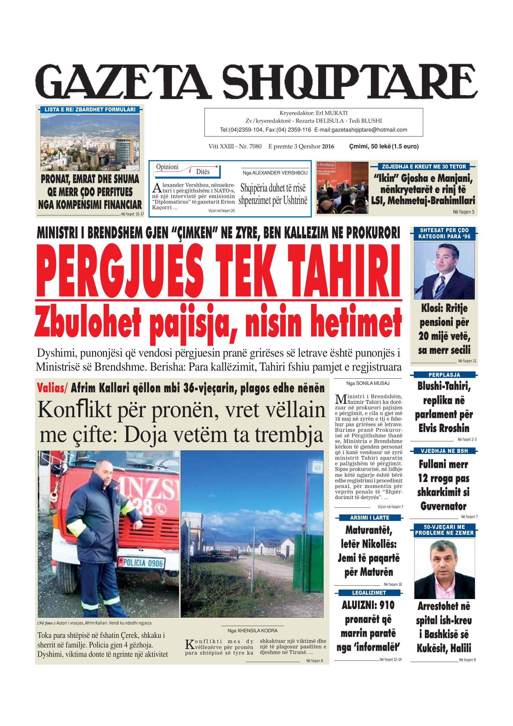 Gazeta Shqiptare 2016-06-03