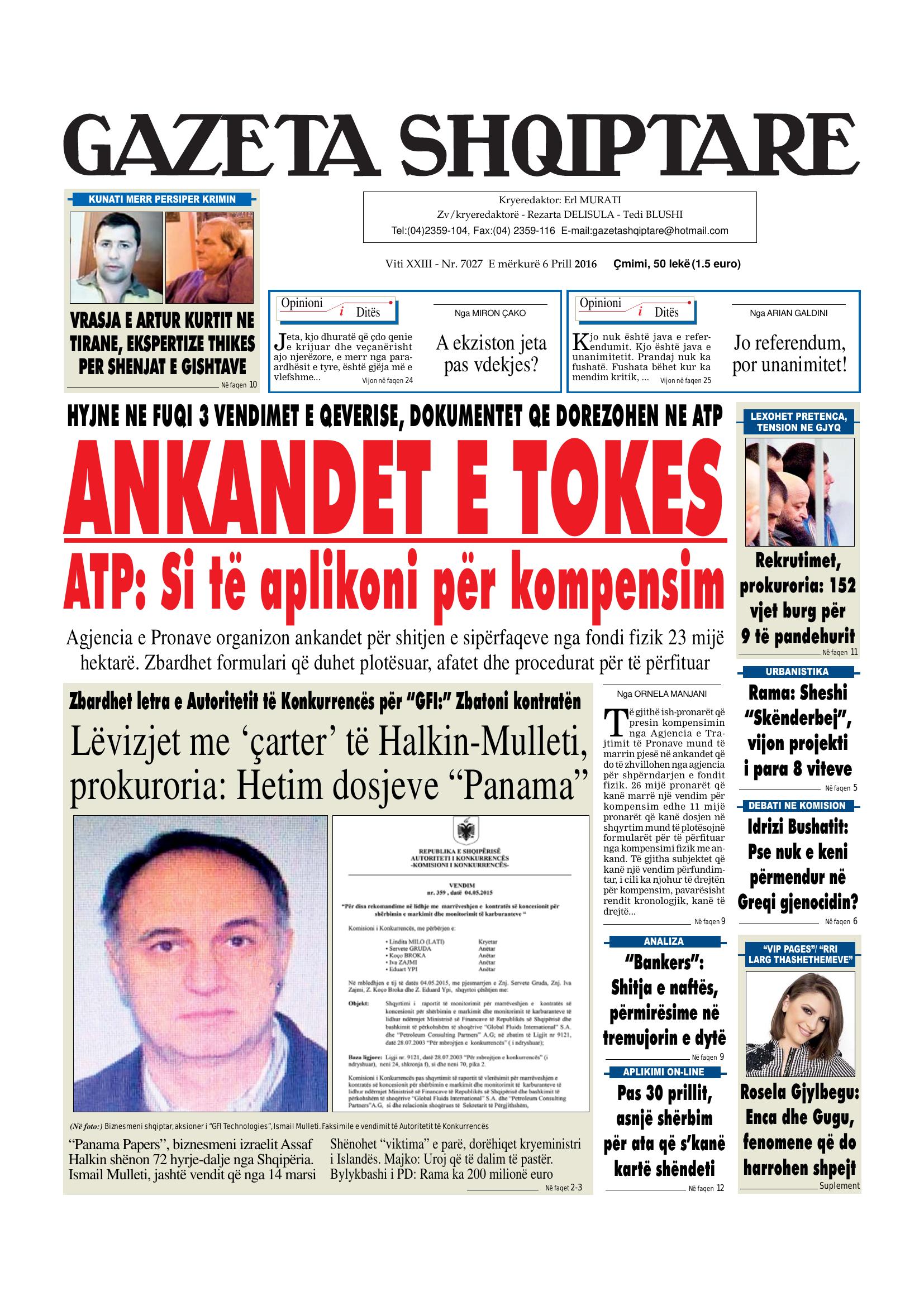 Gazeta Shqiptare 2016-04-06