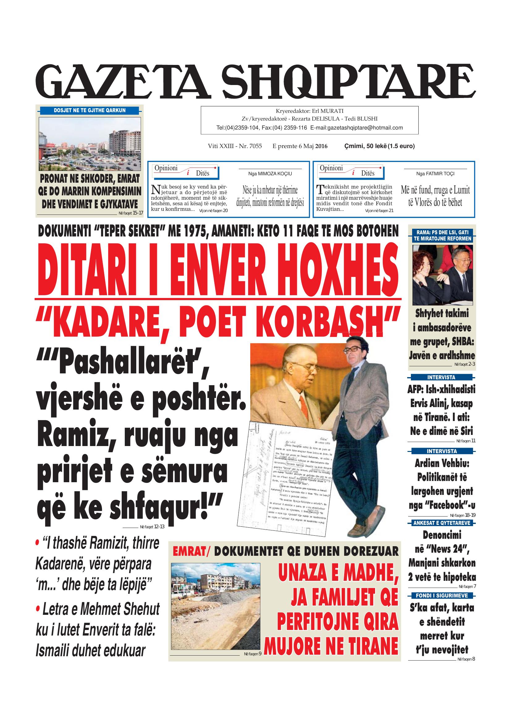Gazeta Shqiptare 2016-05-06