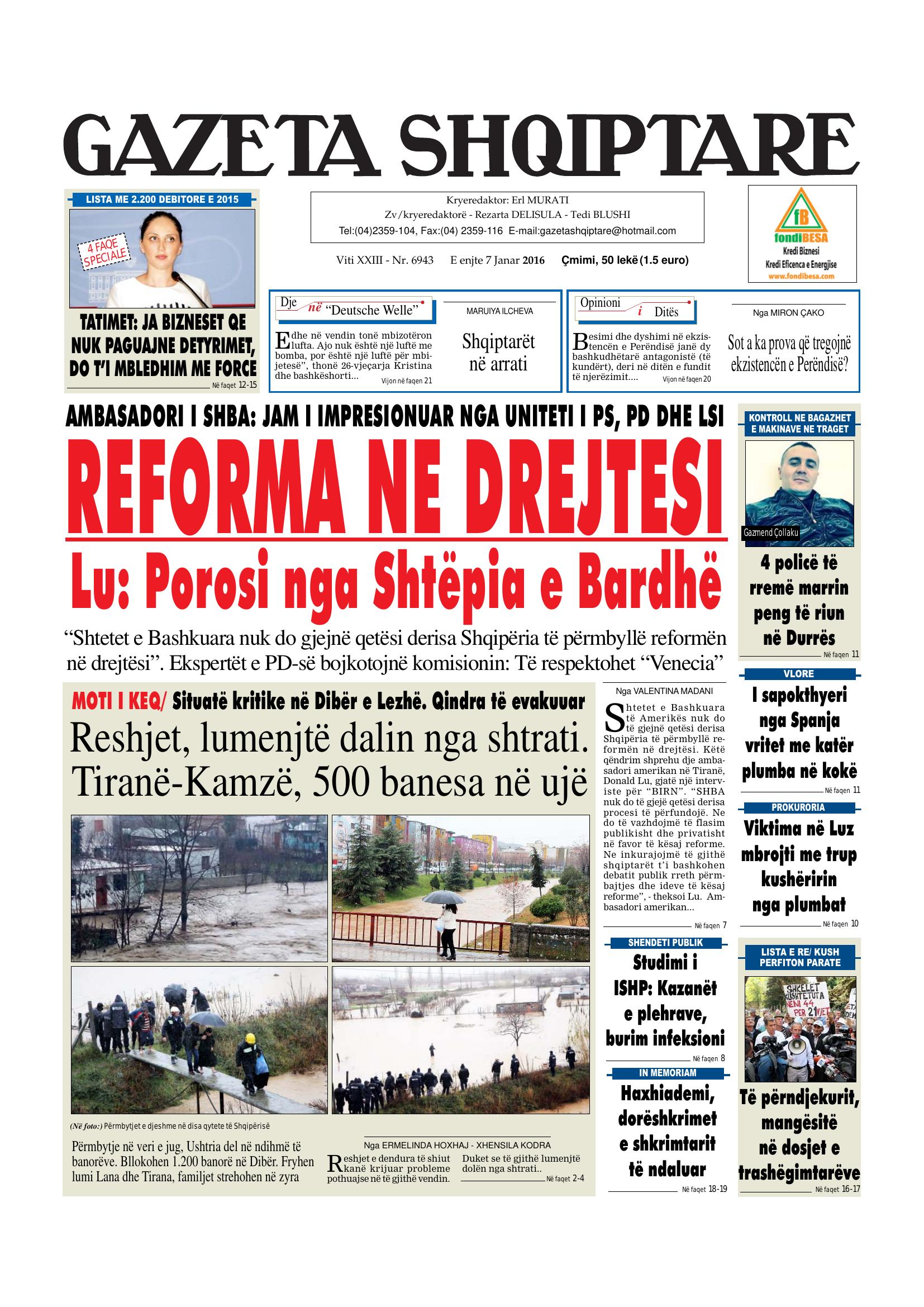 Gazeta Shqiptare 2016-01-07