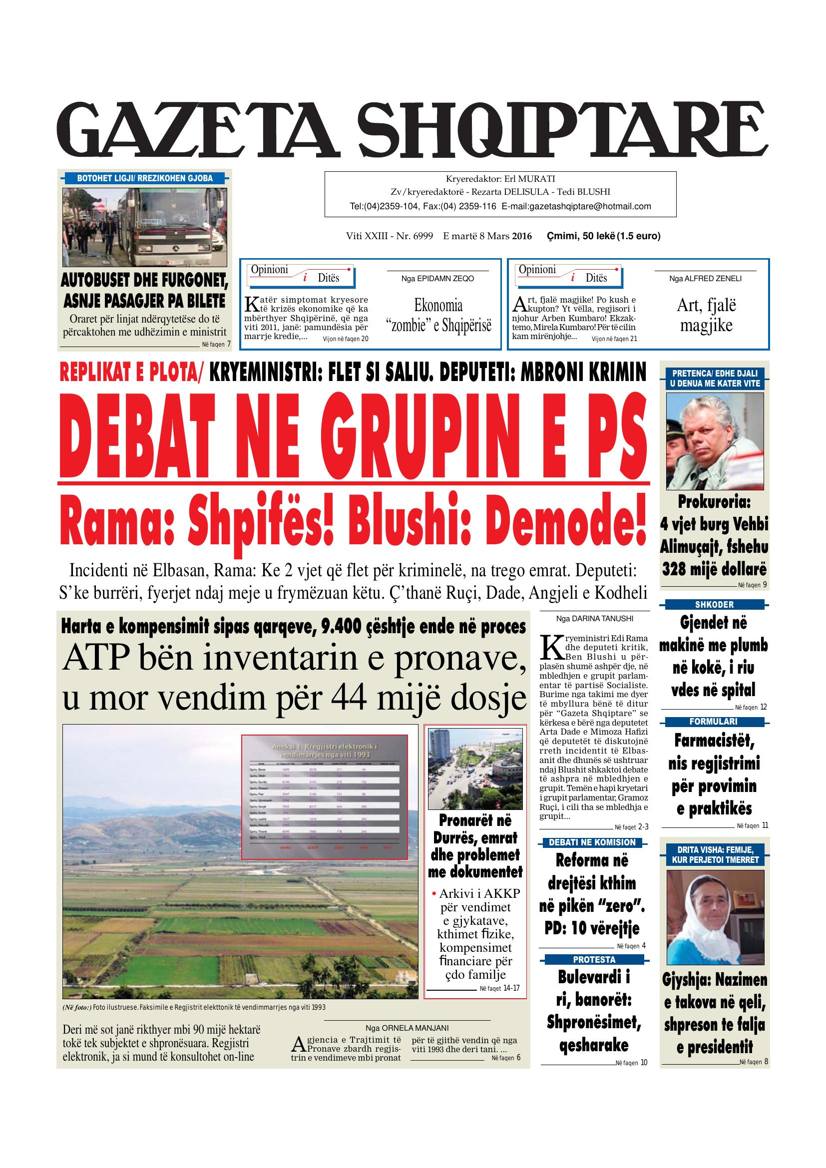 Gazeta Shqiptare 2016-03-08