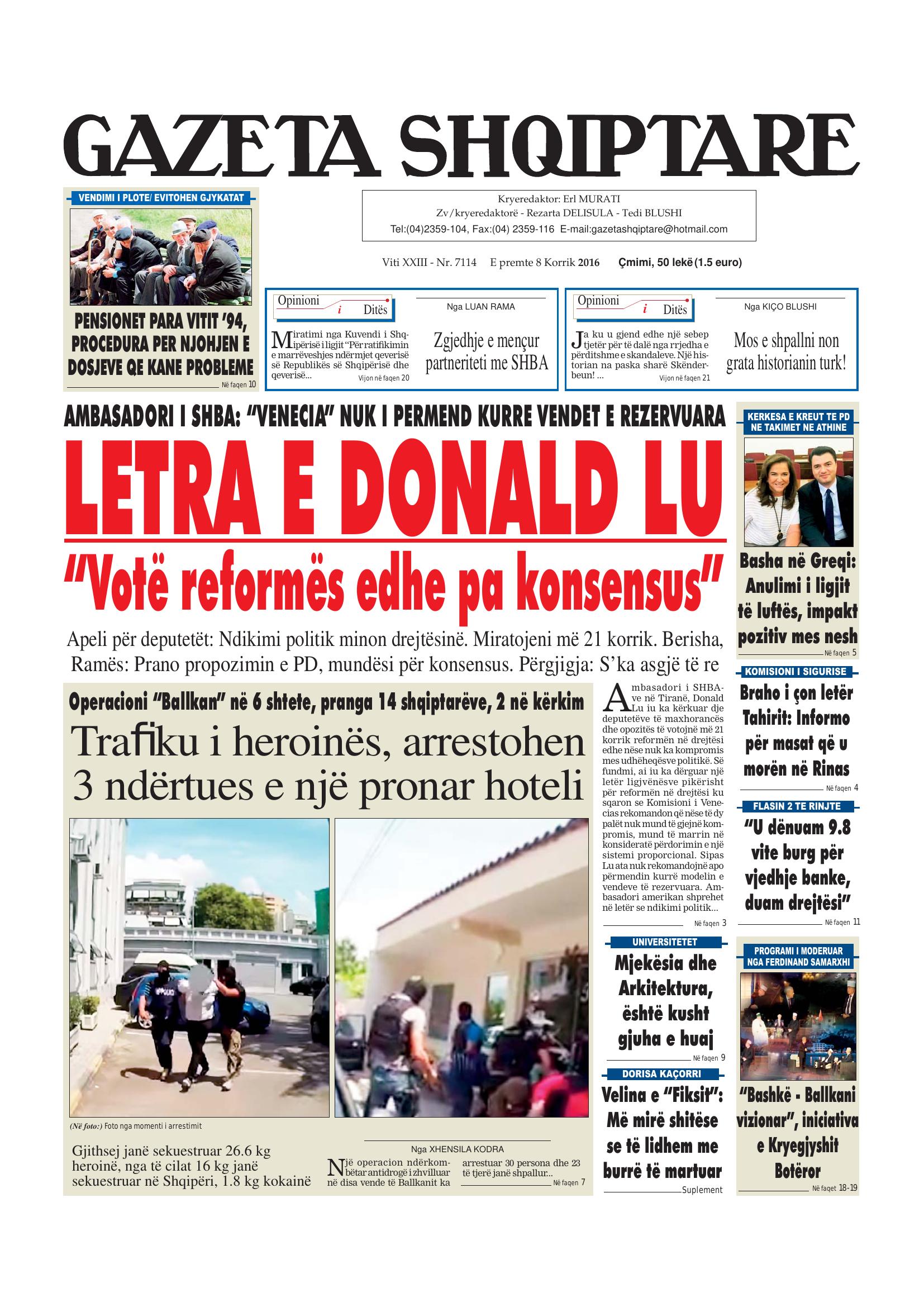 Gazeta Shqiptare 2016-07-08