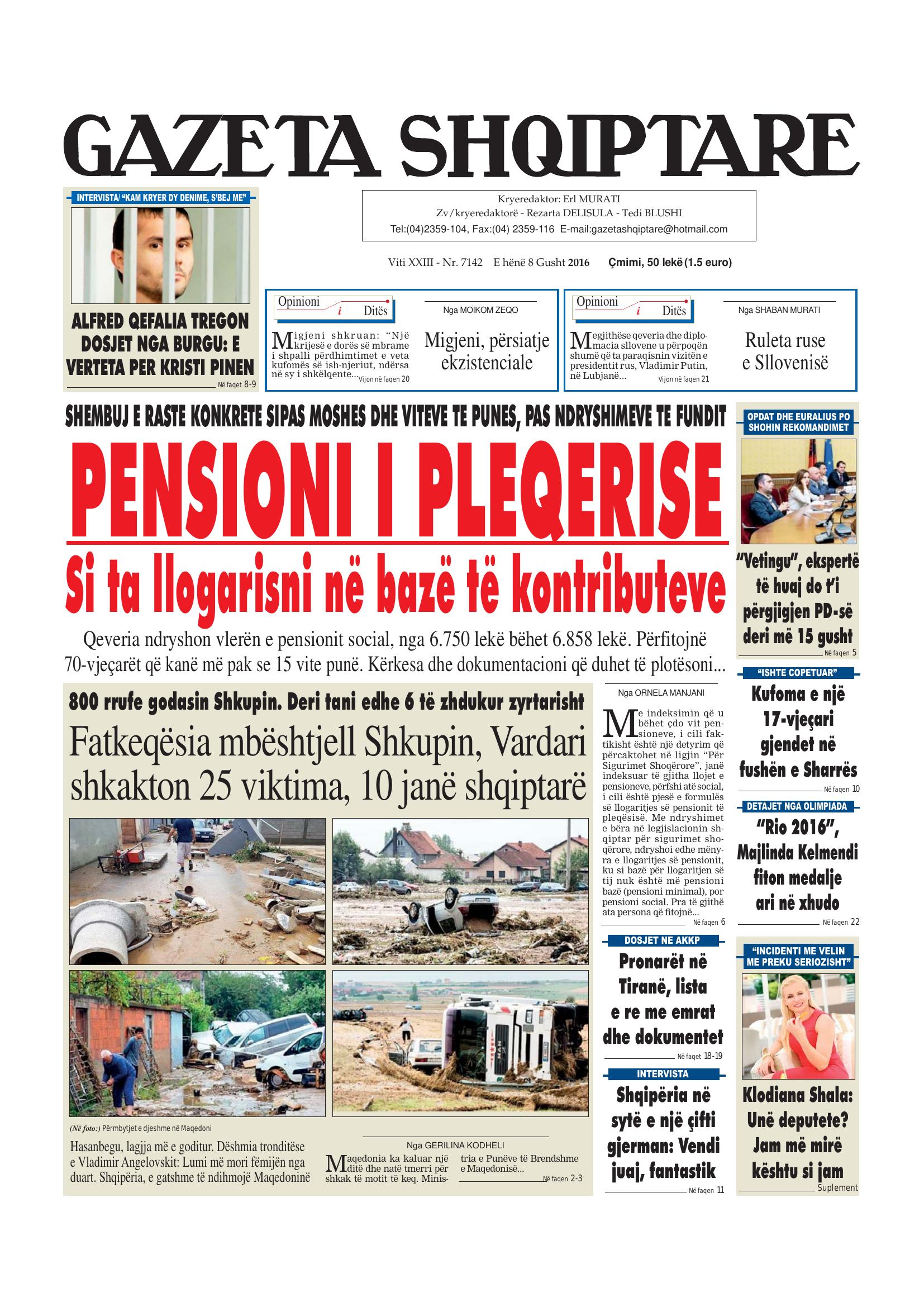 Gazeta Shqiptare 2016-08-08
