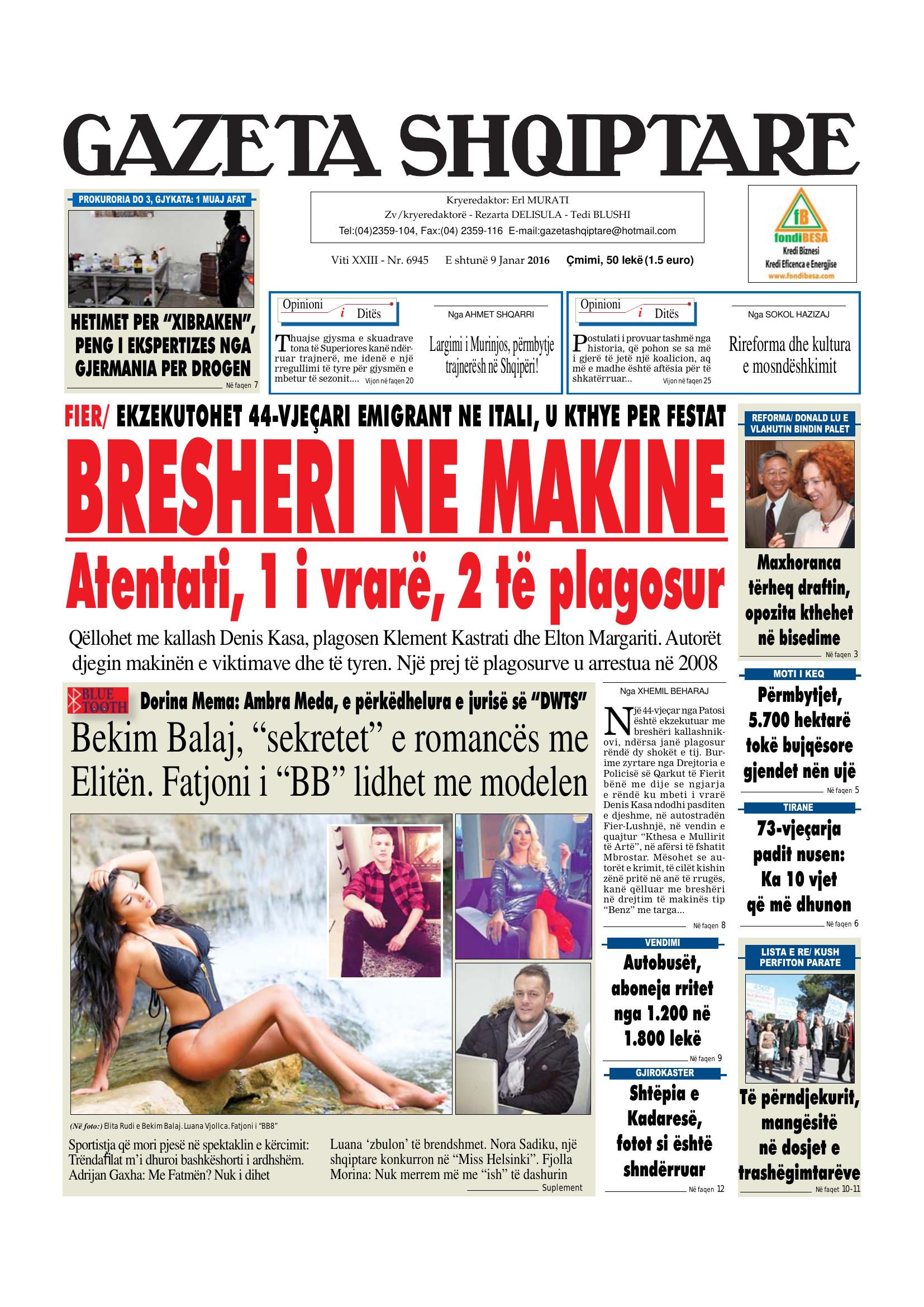 Gazeta Shqiptare 2016-01-09