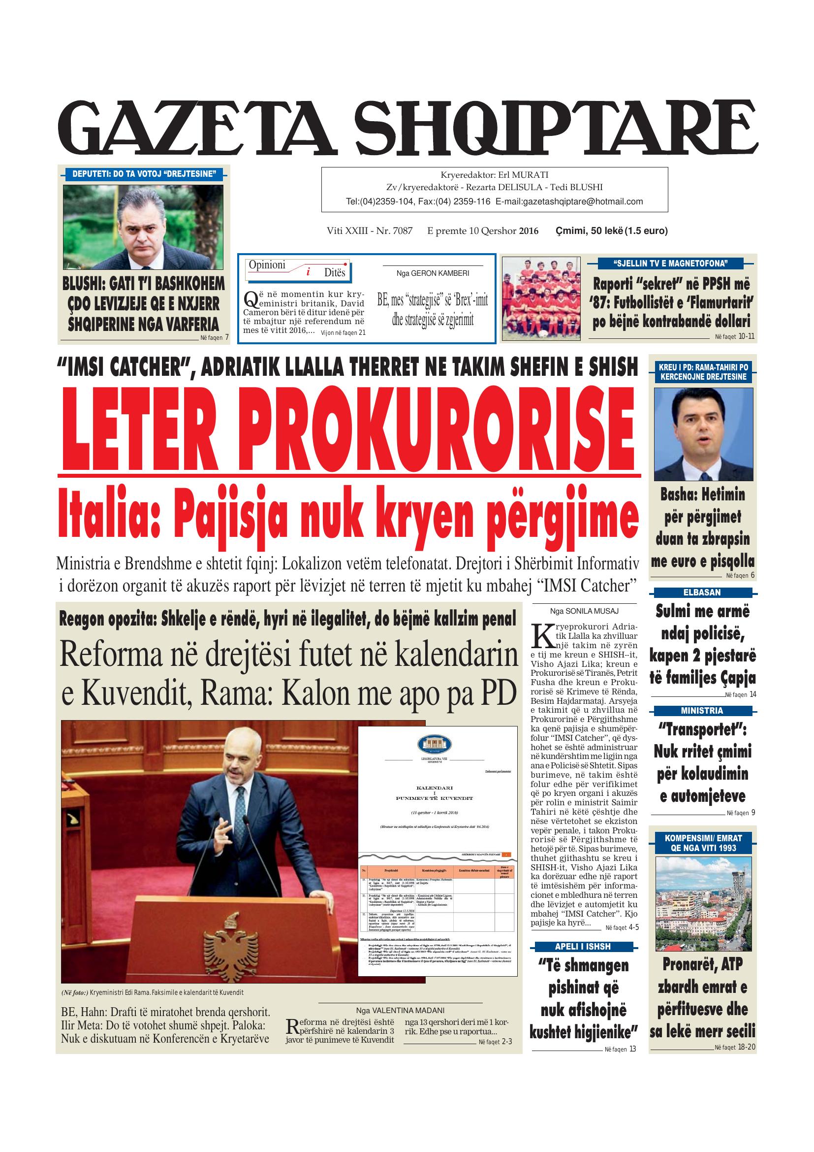 Gazeta Shqiptare 2016-06-10