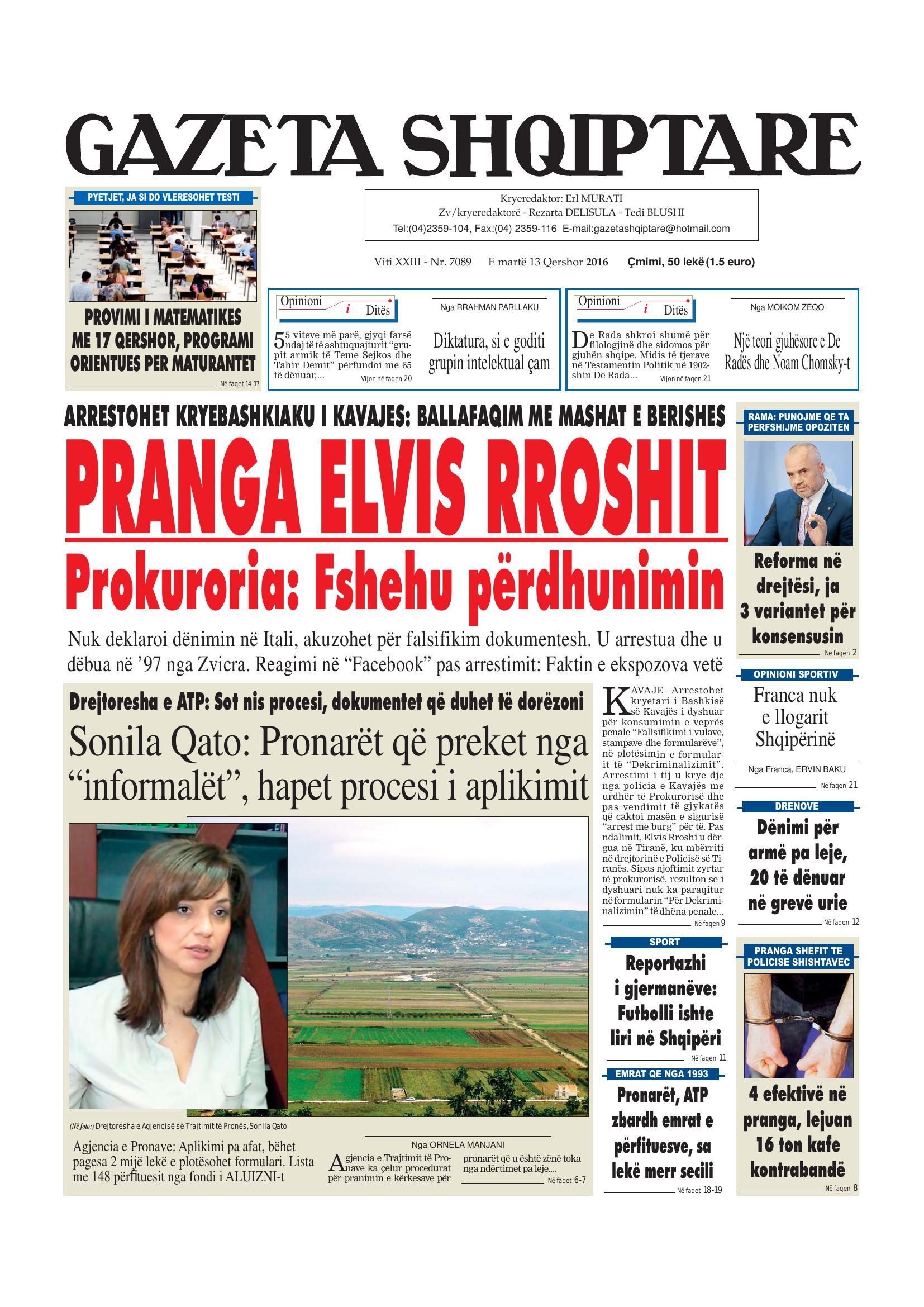 Gazeta Shqiptare 2016-06-13
