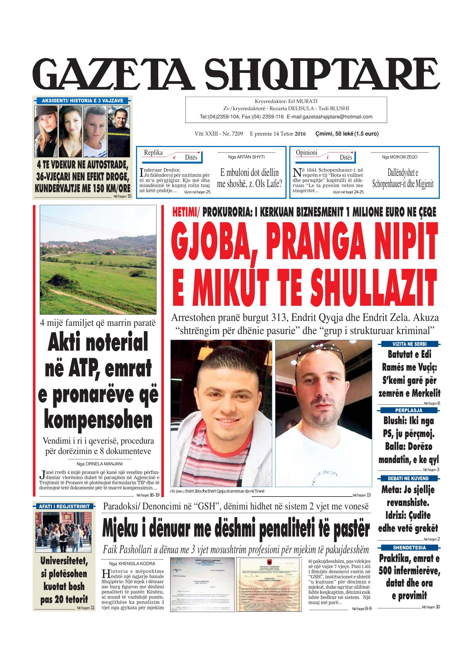 Gazeta Shqiptare 2016-10-14
