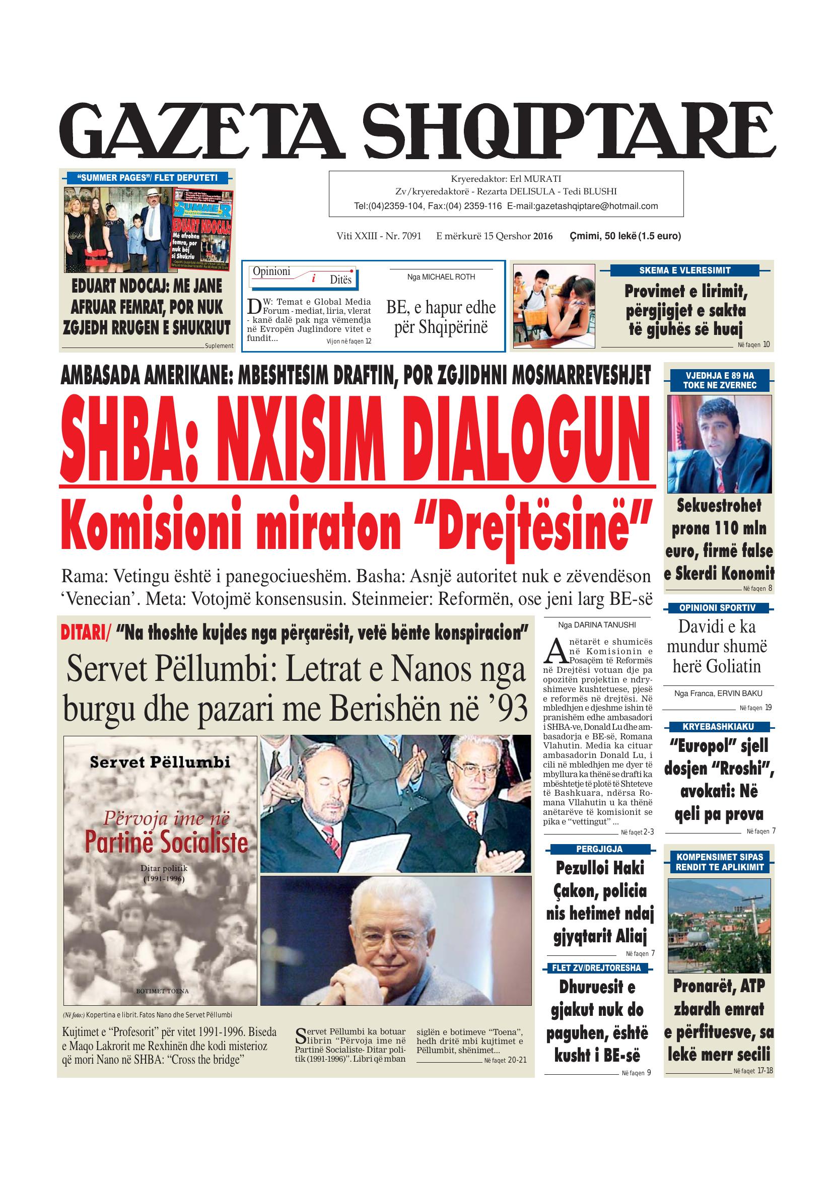 Gazeta Shqiptare 2016-06-15
