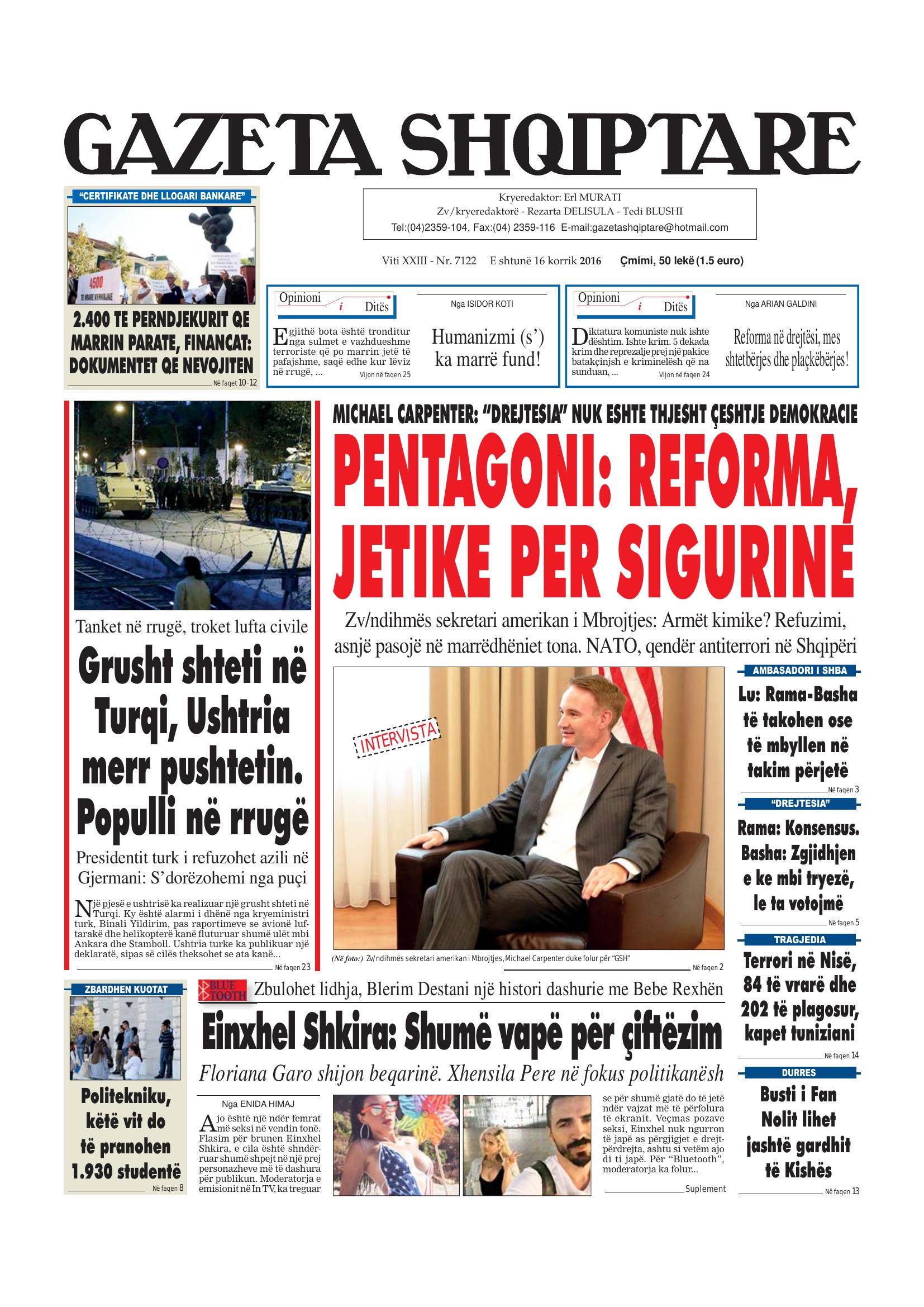 Gazeta Shqiptare 2016-07-16