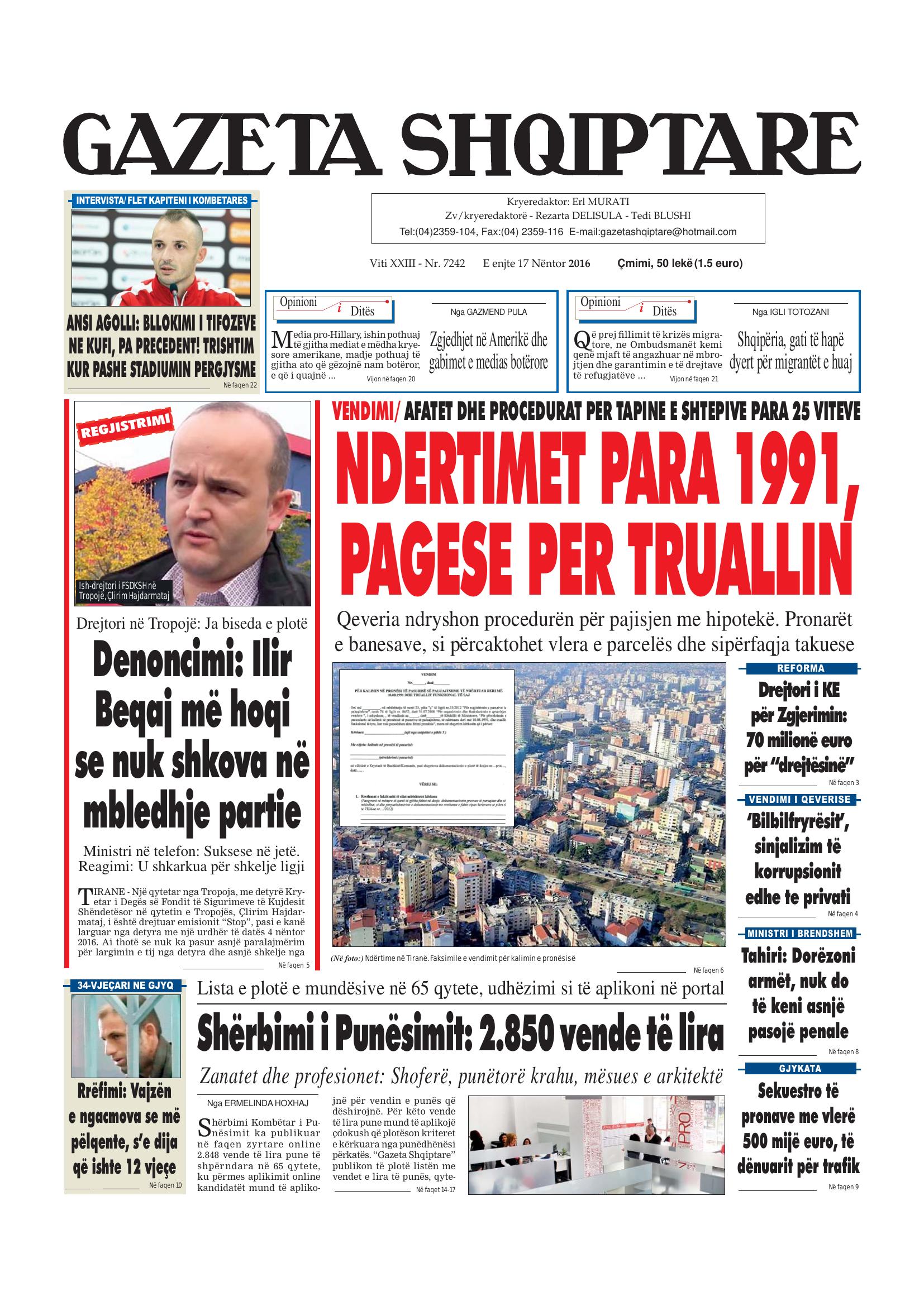 Gazeta Shqiptare 2016-11-17
