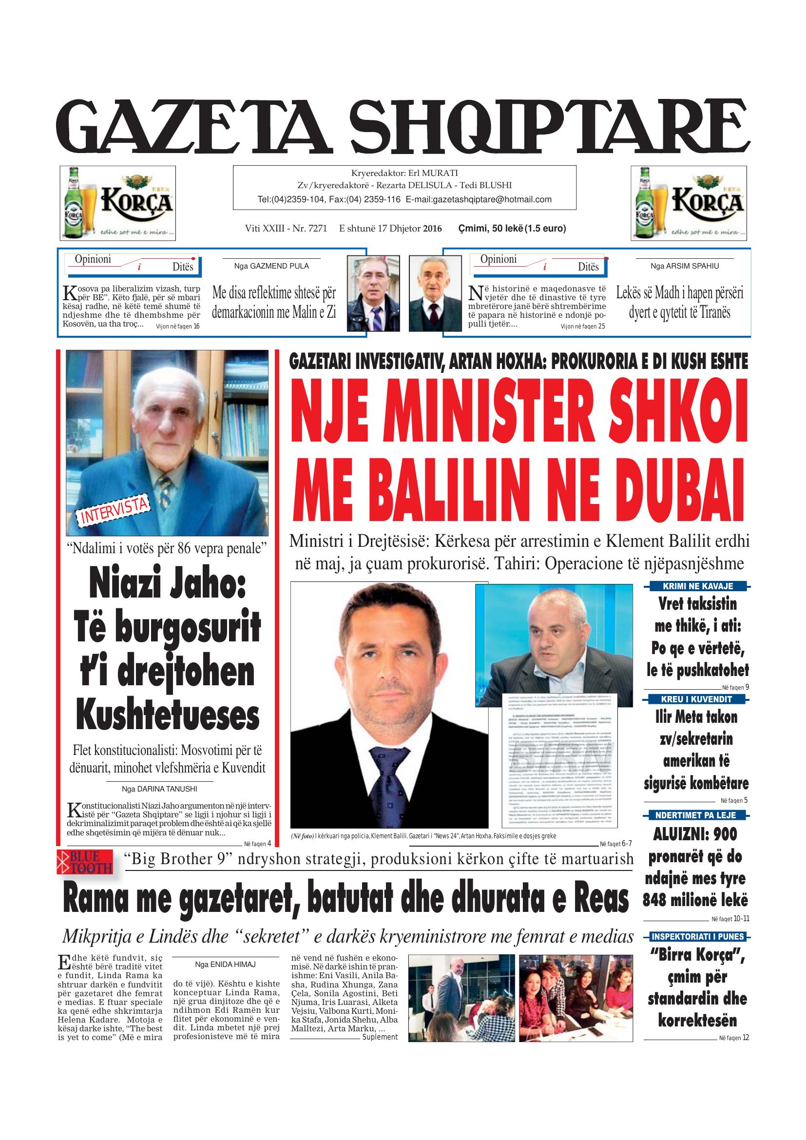 Gazeta Shqiptare 2016-12-17