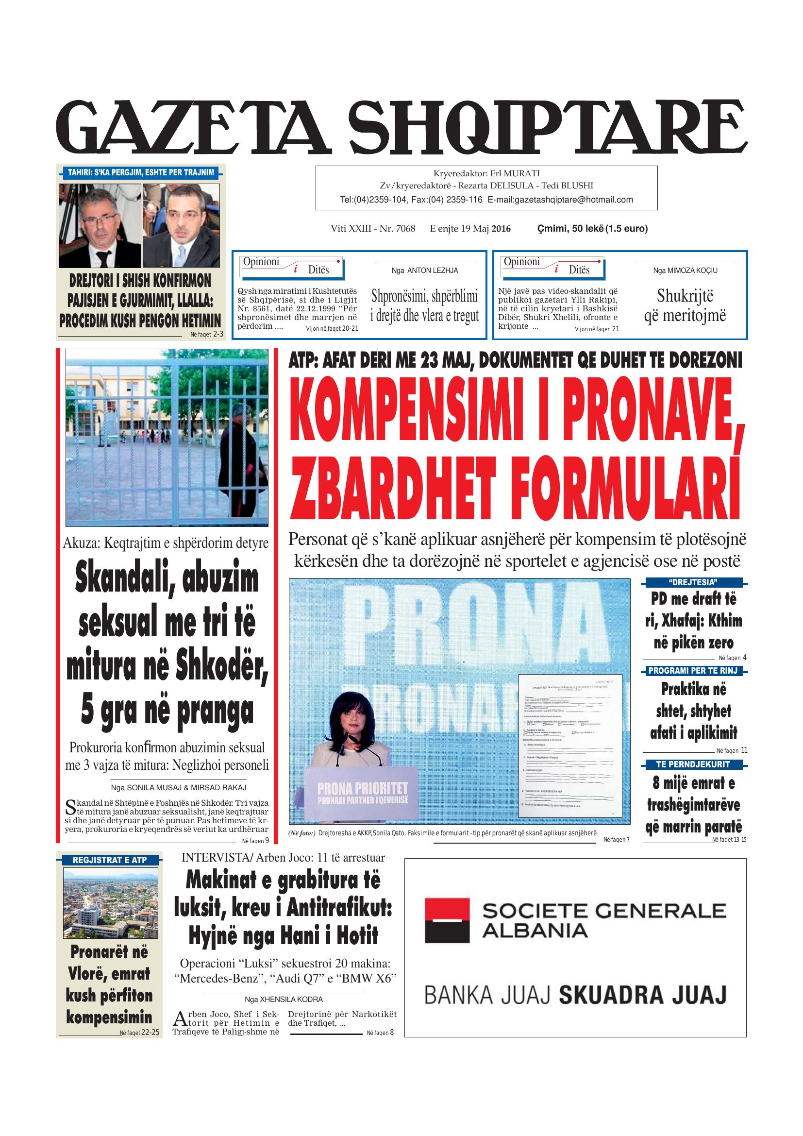 Gazeta Shqiptare 2016-05-19