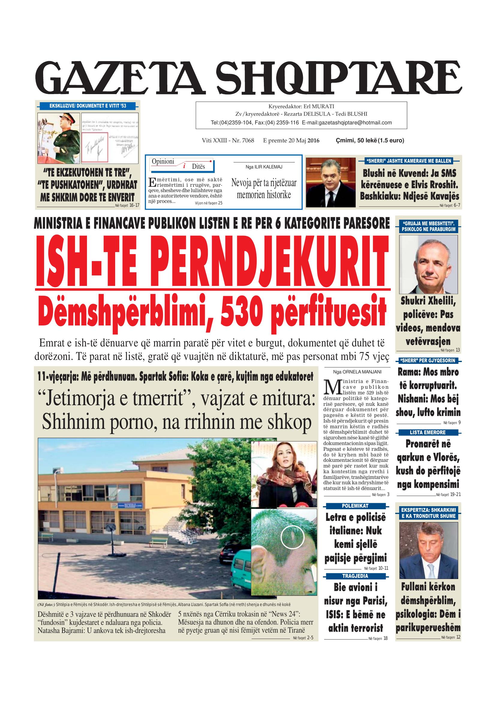 Gazeta Shqiptare 2016-05-20
