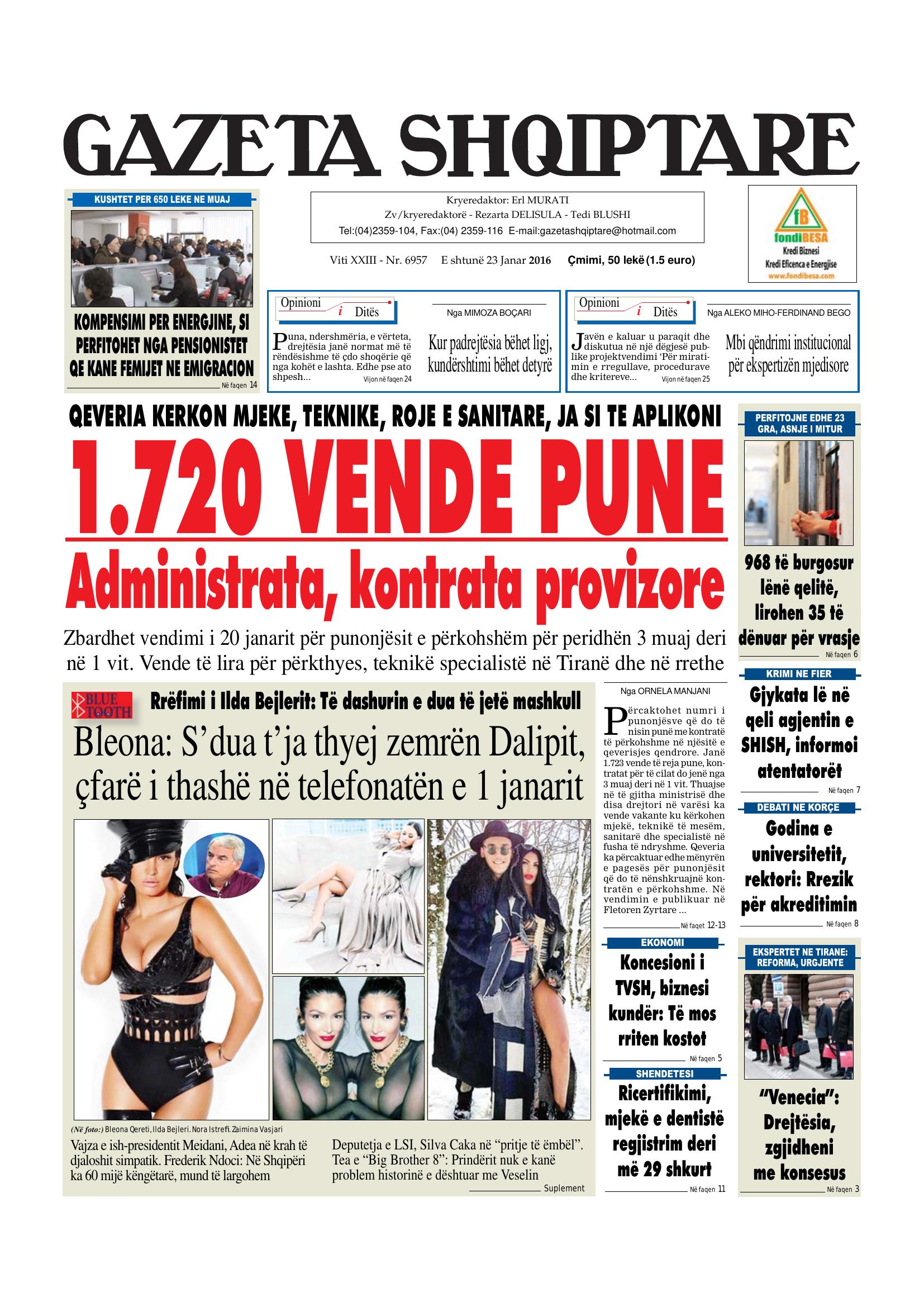 Gazeta Shqiptare 2016-01-23