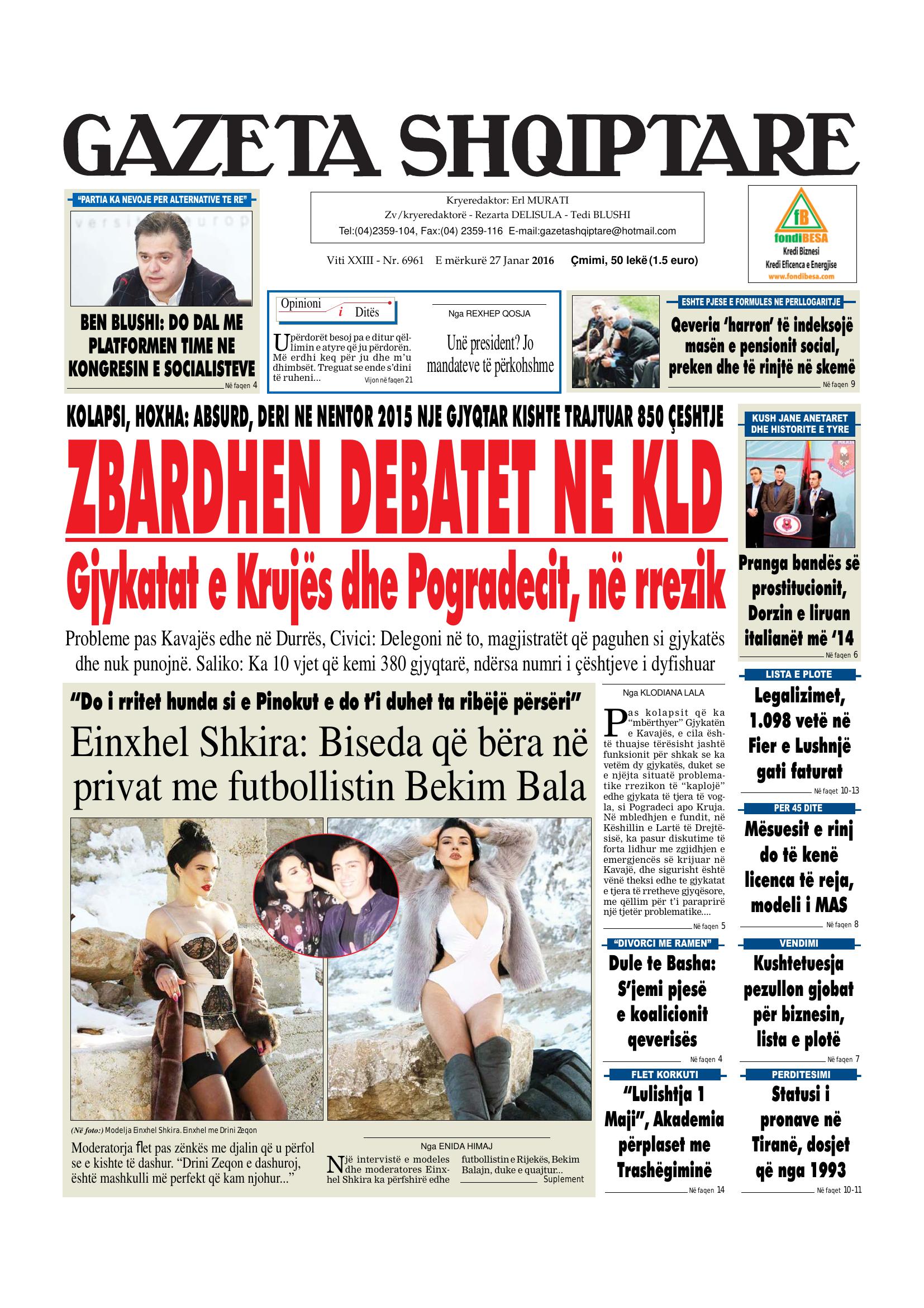 Gazeta Shqiptare 2016-01-27
