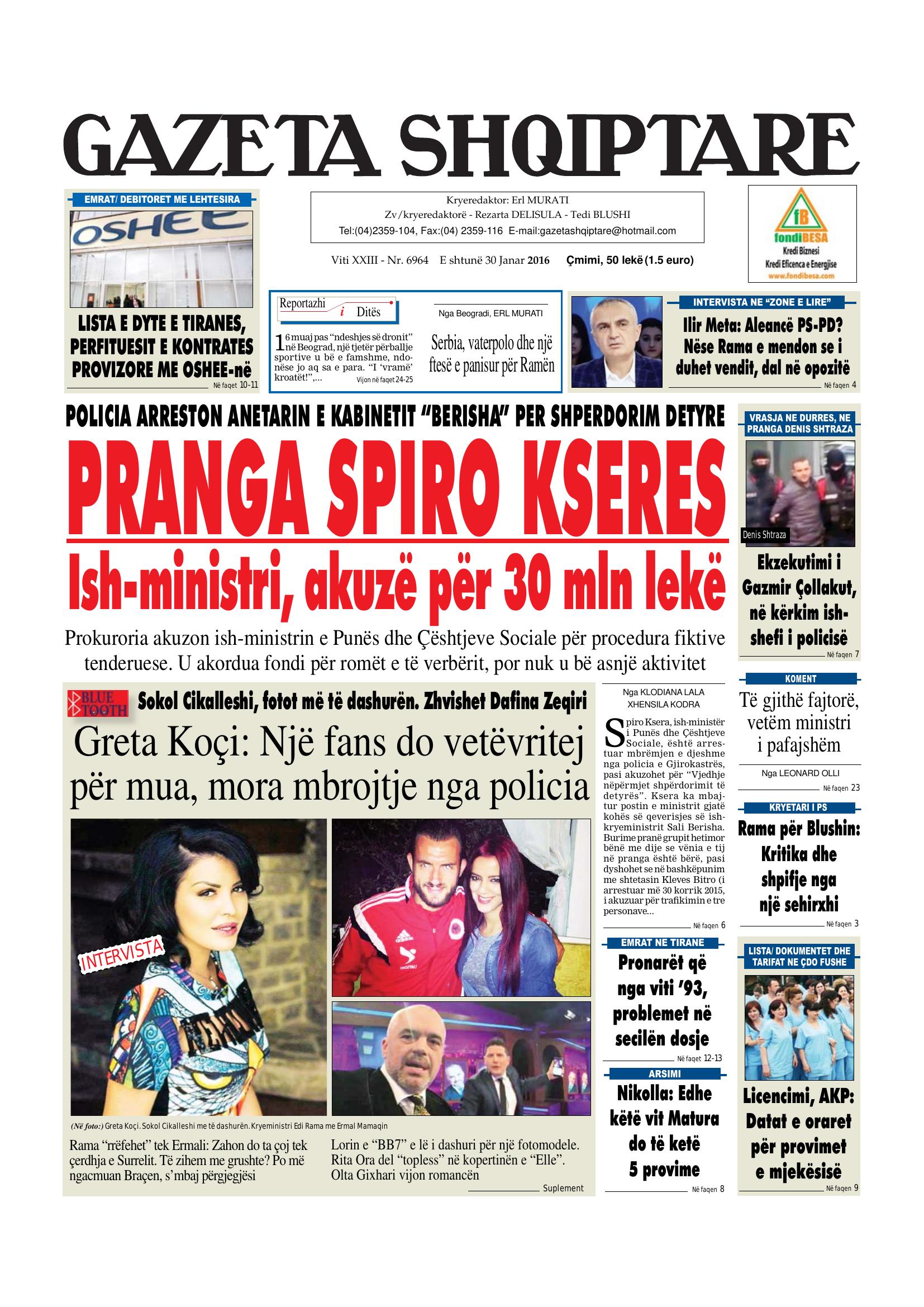 Gazeta Shqiptare 2016-01-30