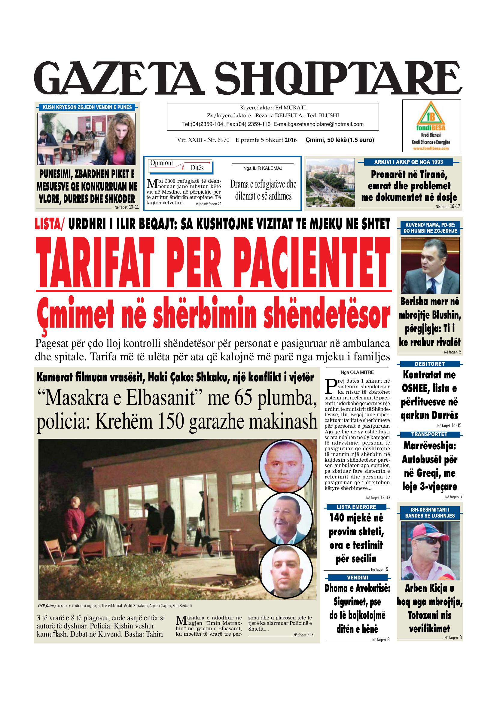 Gazeta Shqiptare 2016-02-05