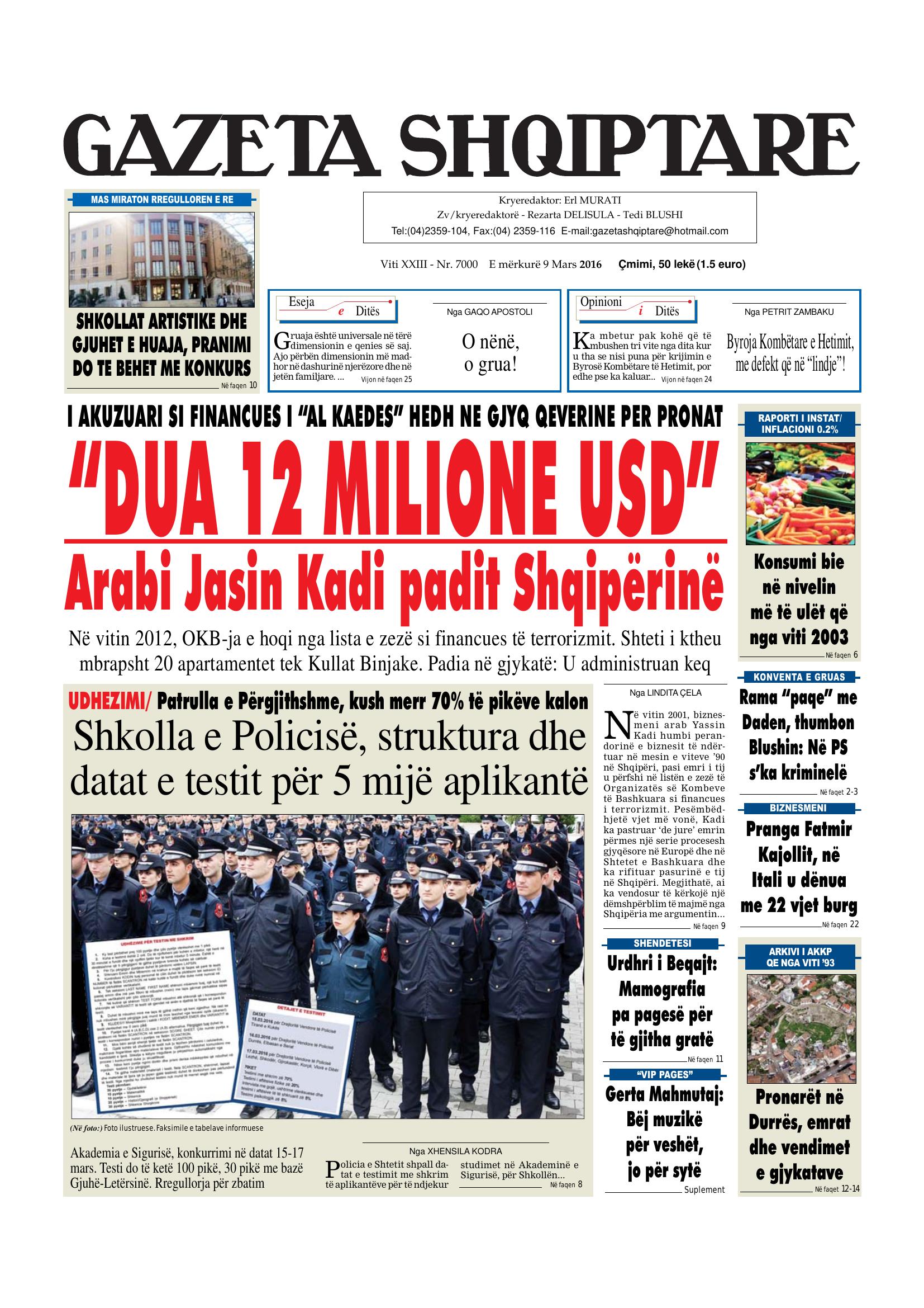 Gazeta Shqiptare 2016-03-09