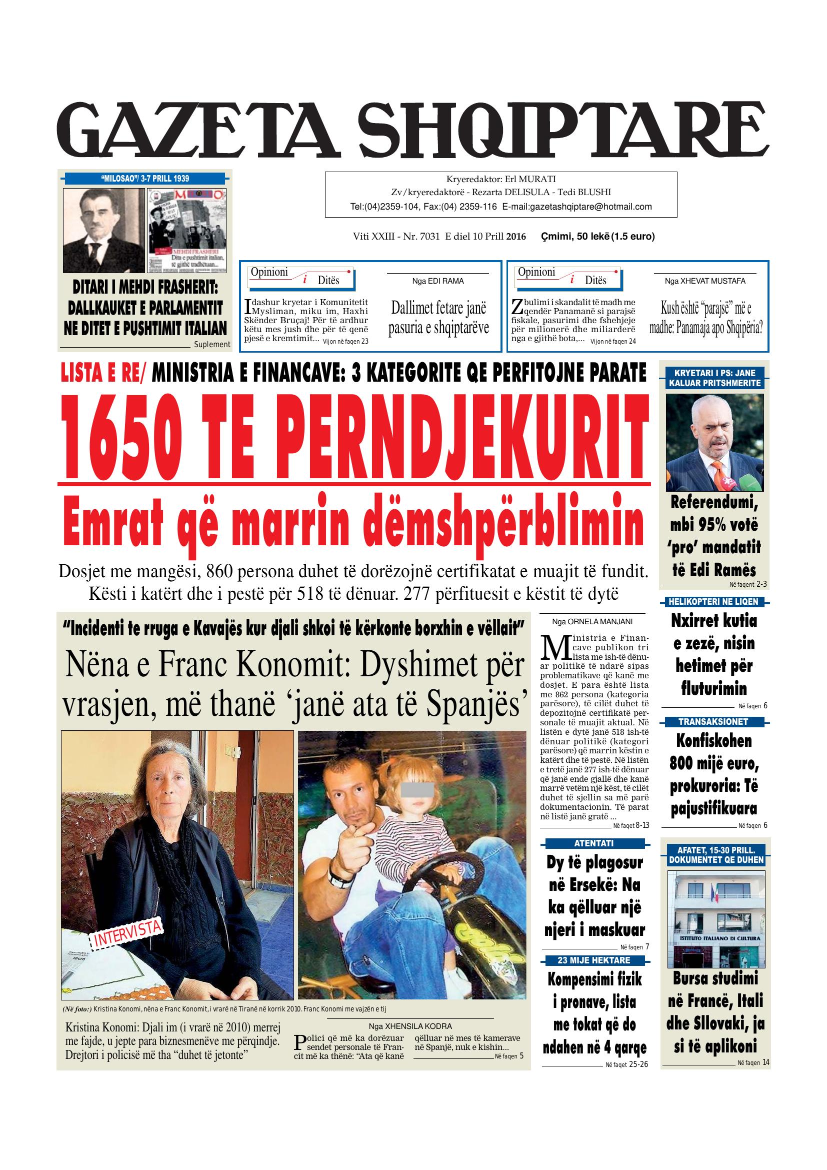 Gazeta Shqiptare 2016-04-10