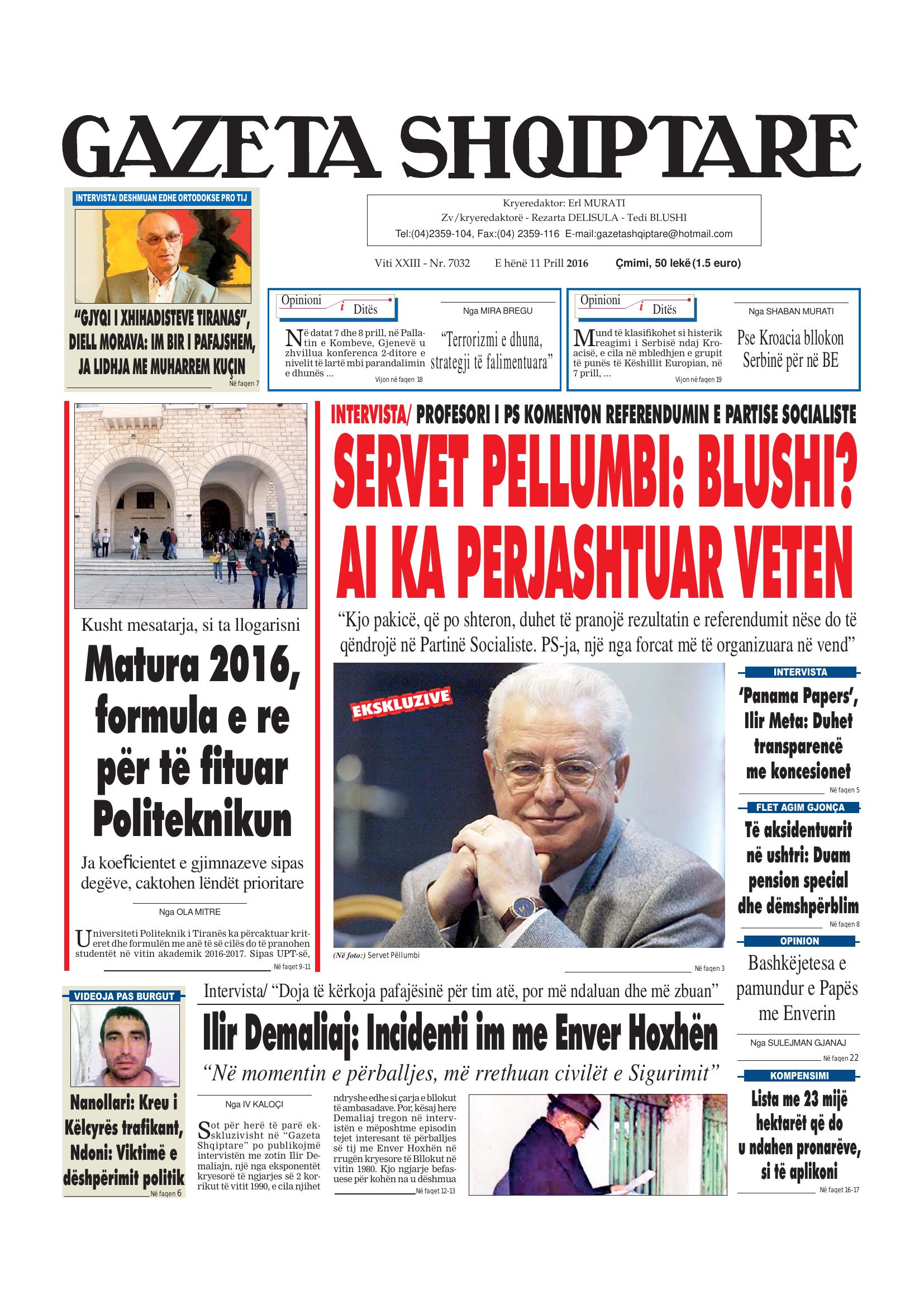 Gazeta Shqiptare 2016-04-11