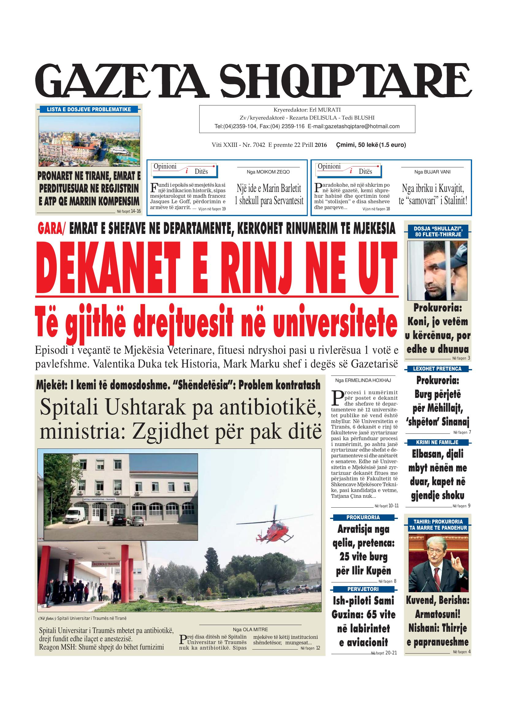 Gazeta Shqiptare 2016-04-22