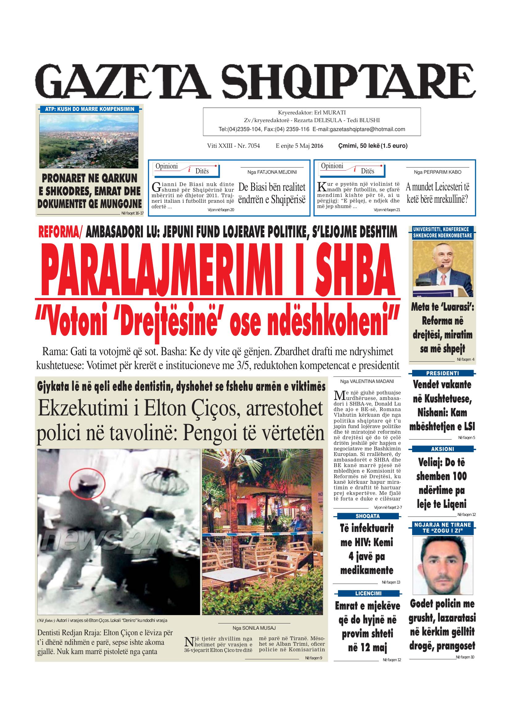 Gazeta Shqiptare 2016-05-05