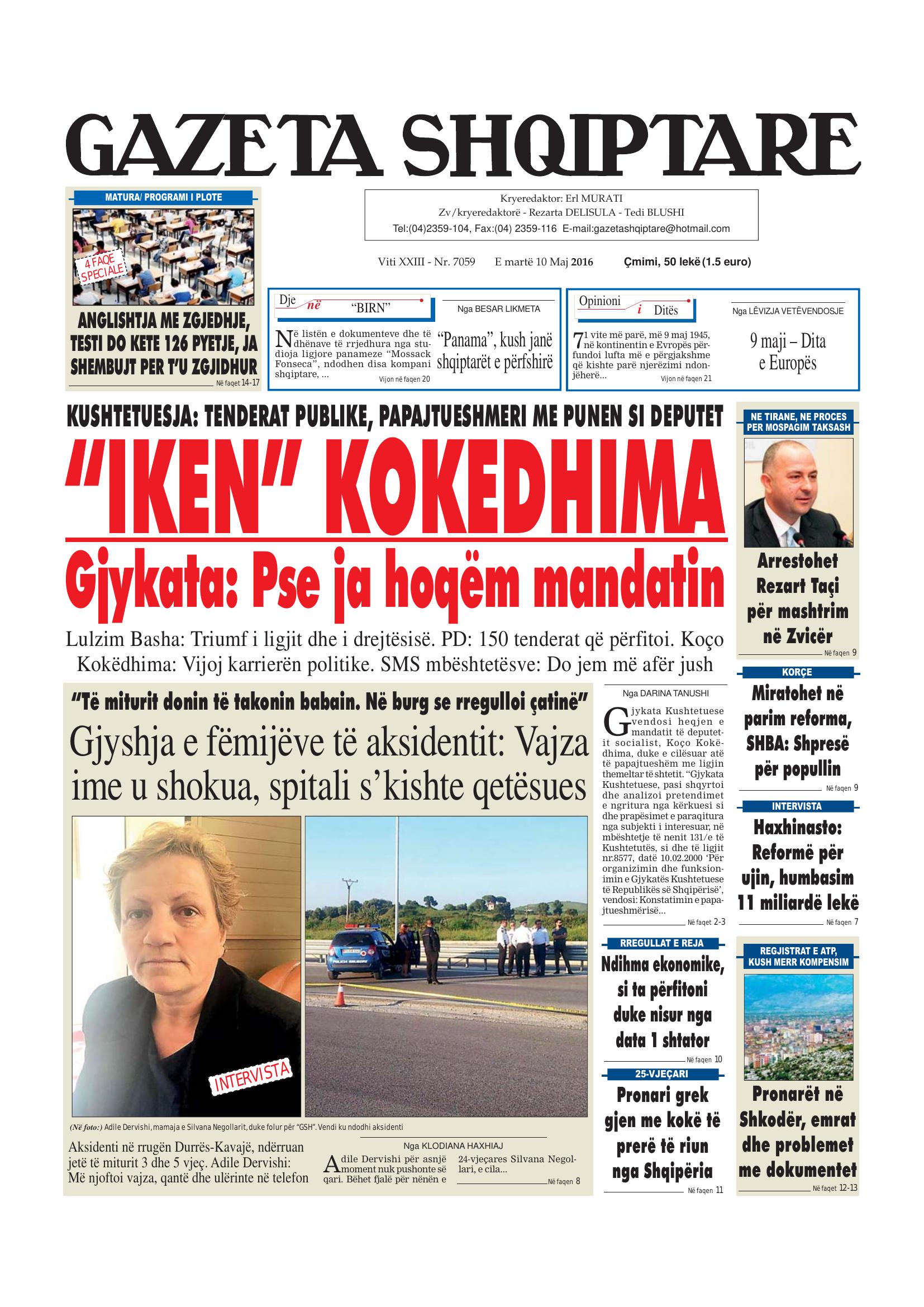 Gazeta Shqiptare 2016-05-10