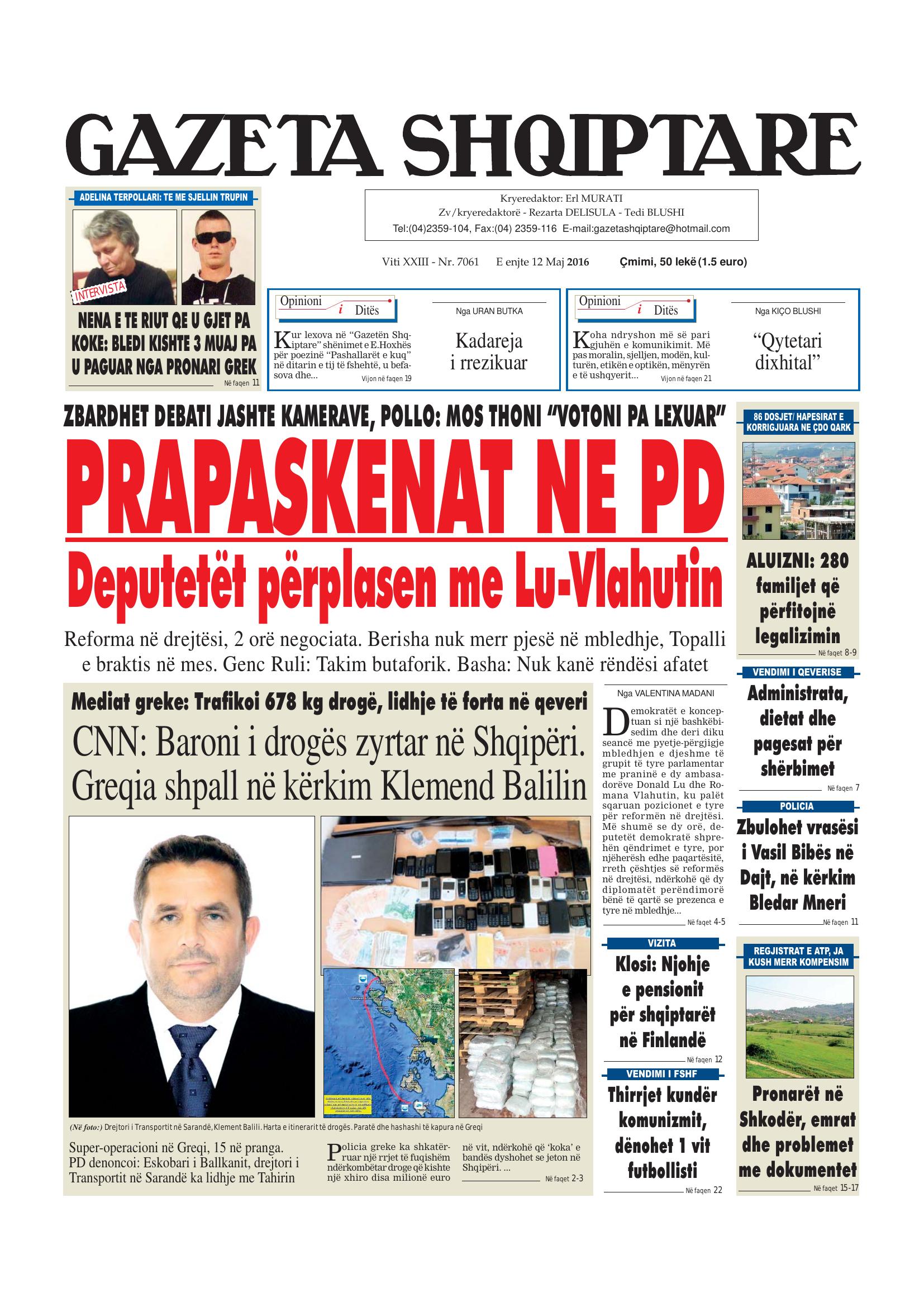 Gazeta Shqiptare 2016-05-12