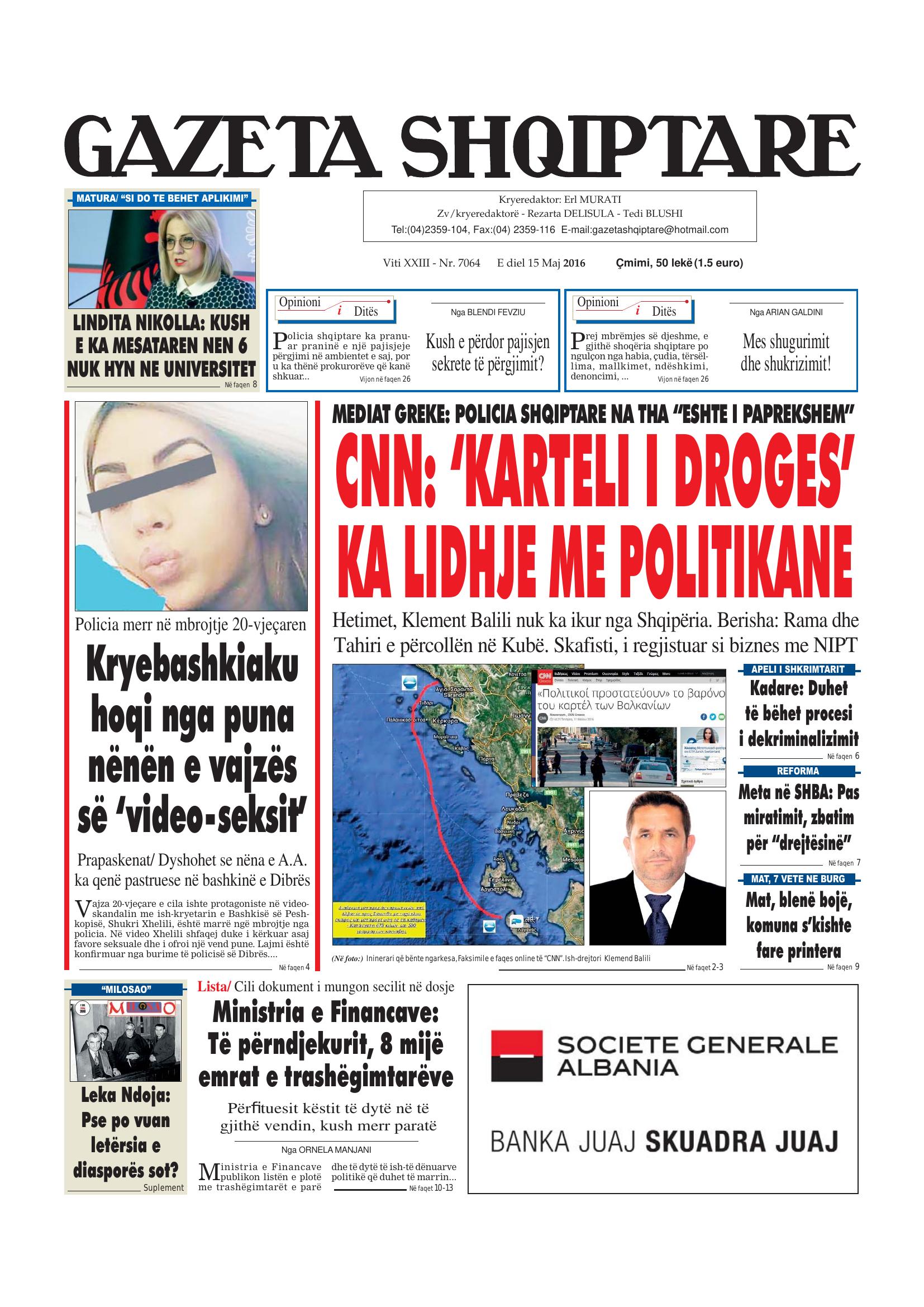 Gazeta Shqiptare 2016-05-15