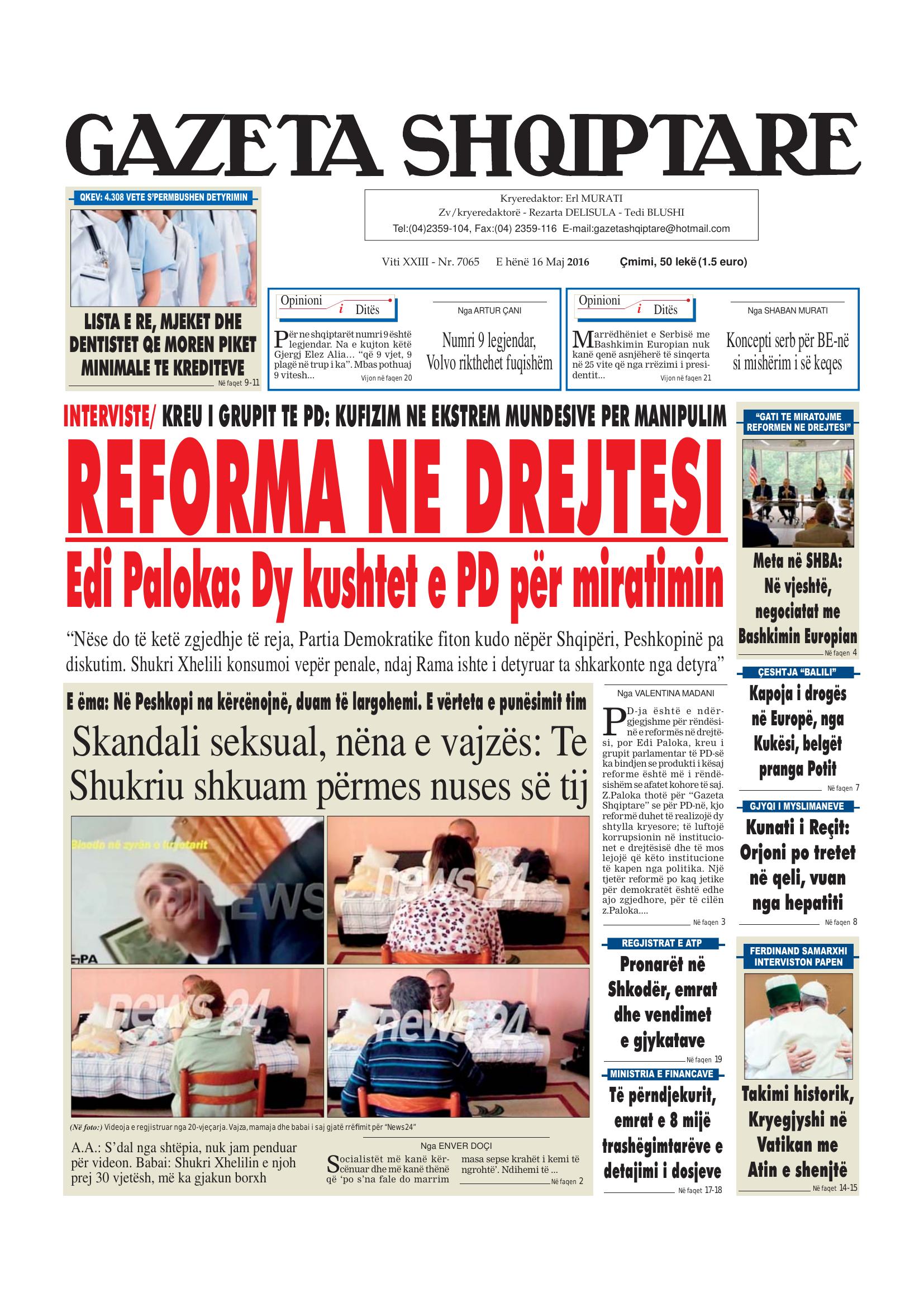 Gazeta Shqiptare 2016-05-16