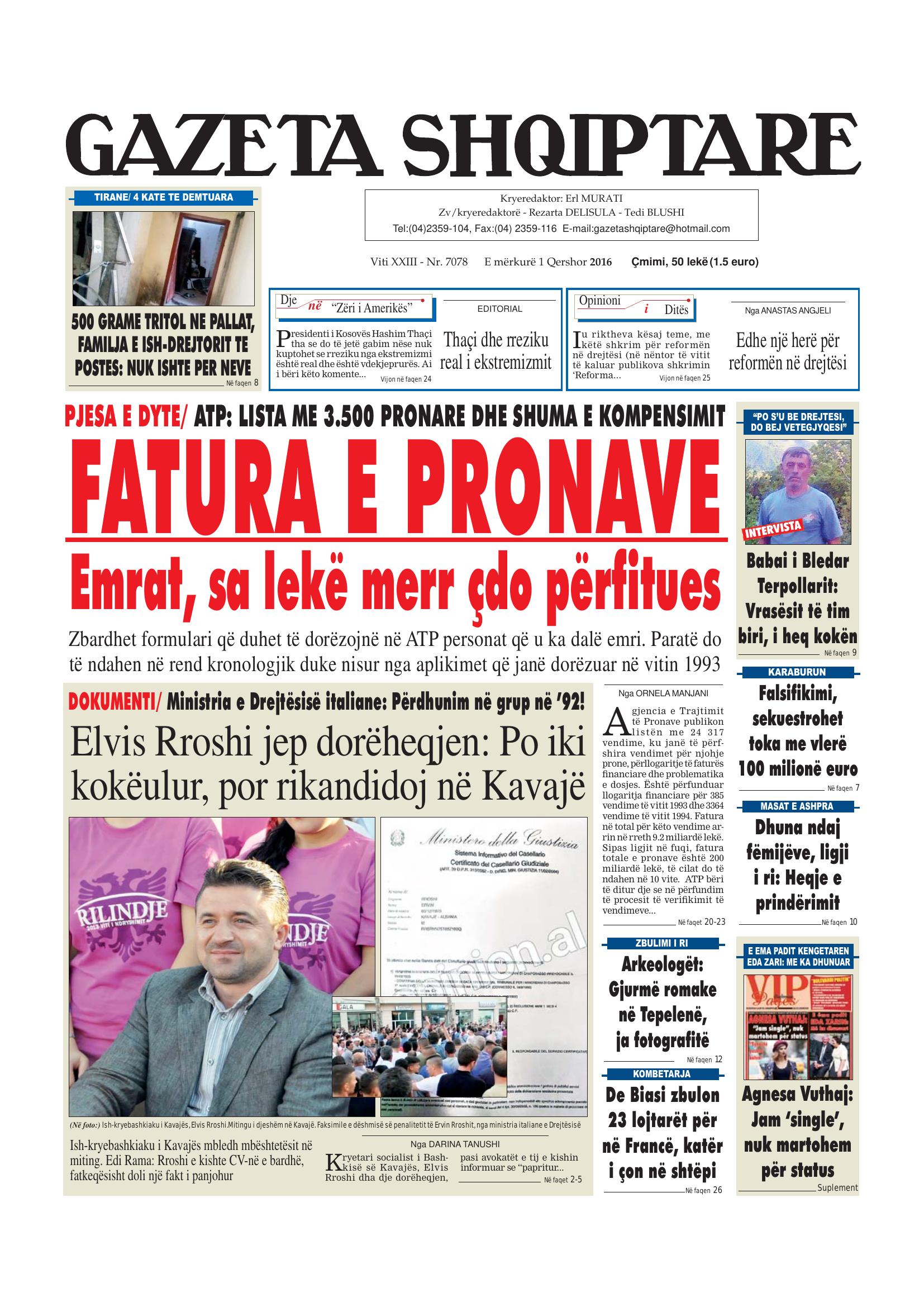 Gazeta Shqiptare 2016-06-01