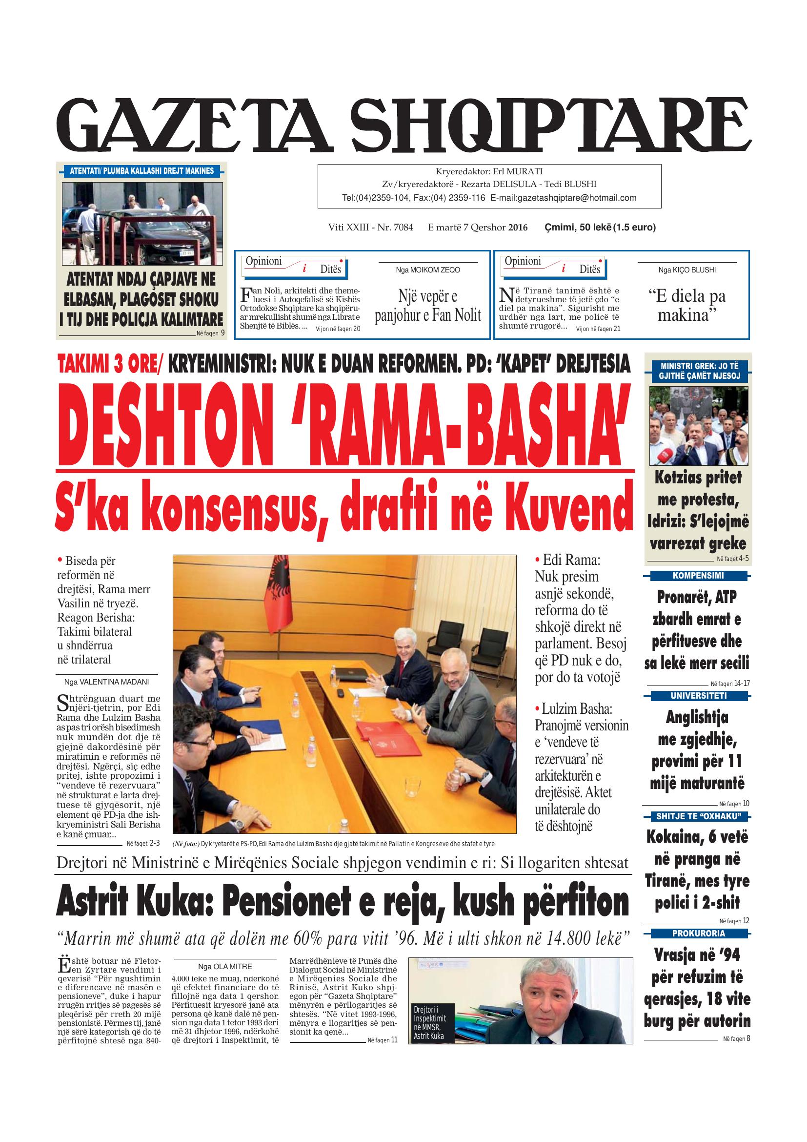Gazeta Shqiptare 2016-06-07