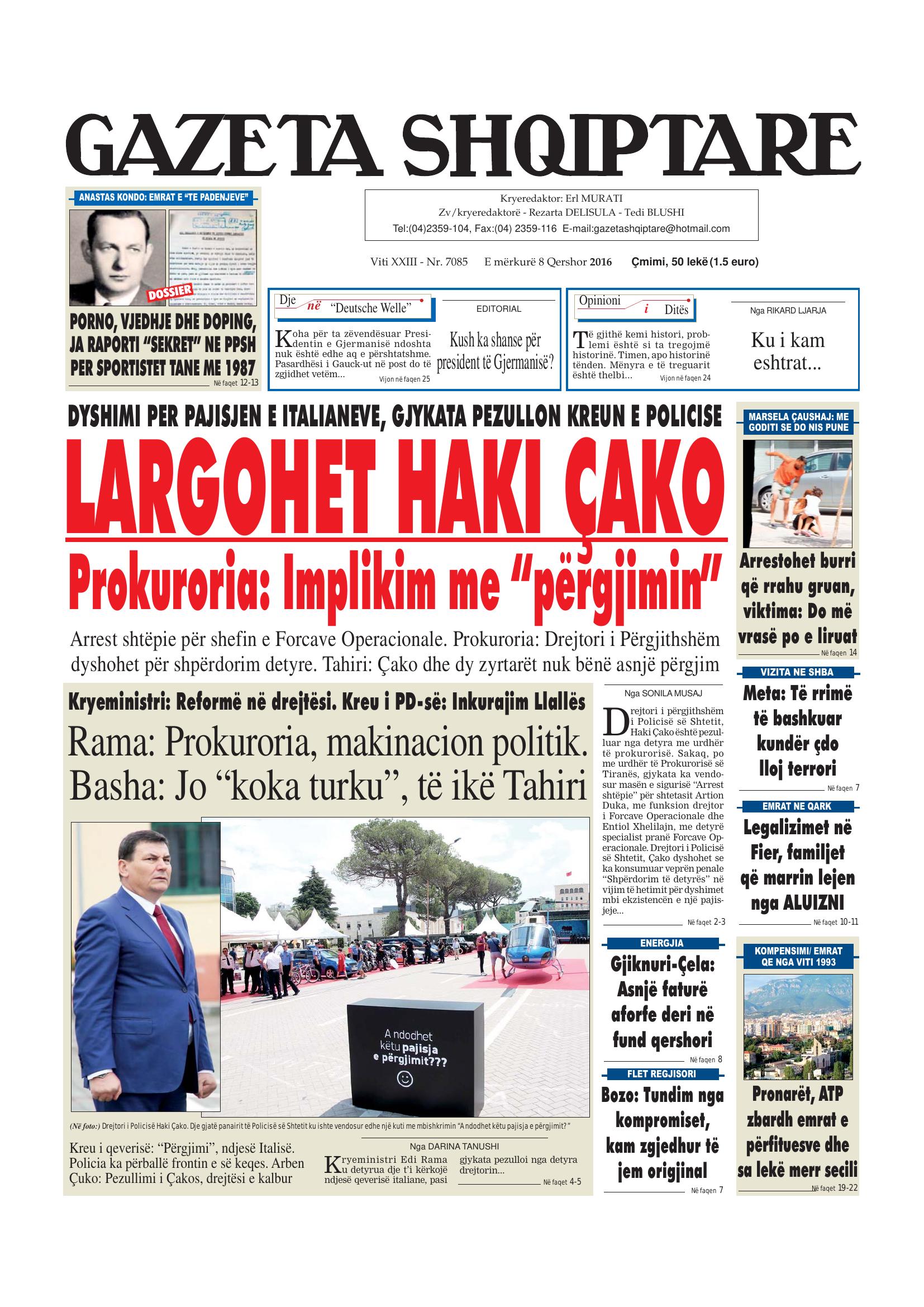 Gazeta Shqiptare 2016-06-08