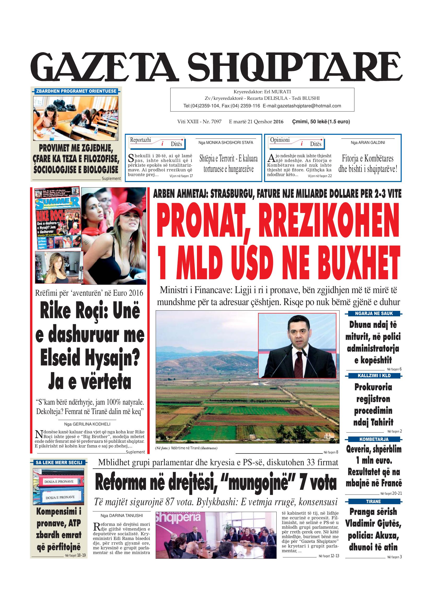 Gazeta Shqiptare 2016-06-21
