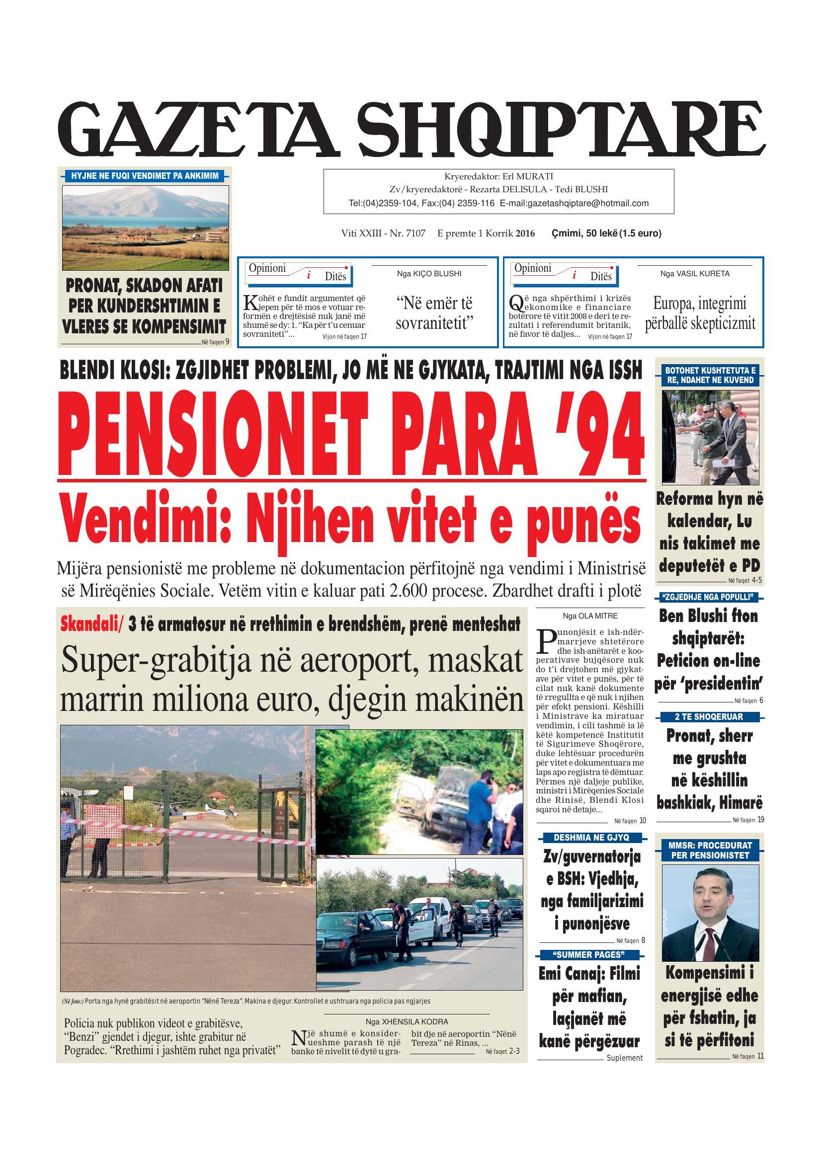 Gazeta Shqiptare 2016-07-01