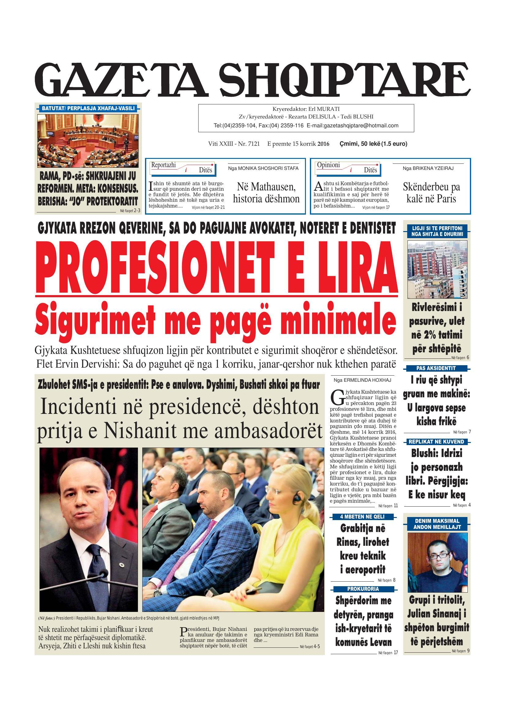 Gazeta Shqiptare 2016-07-15