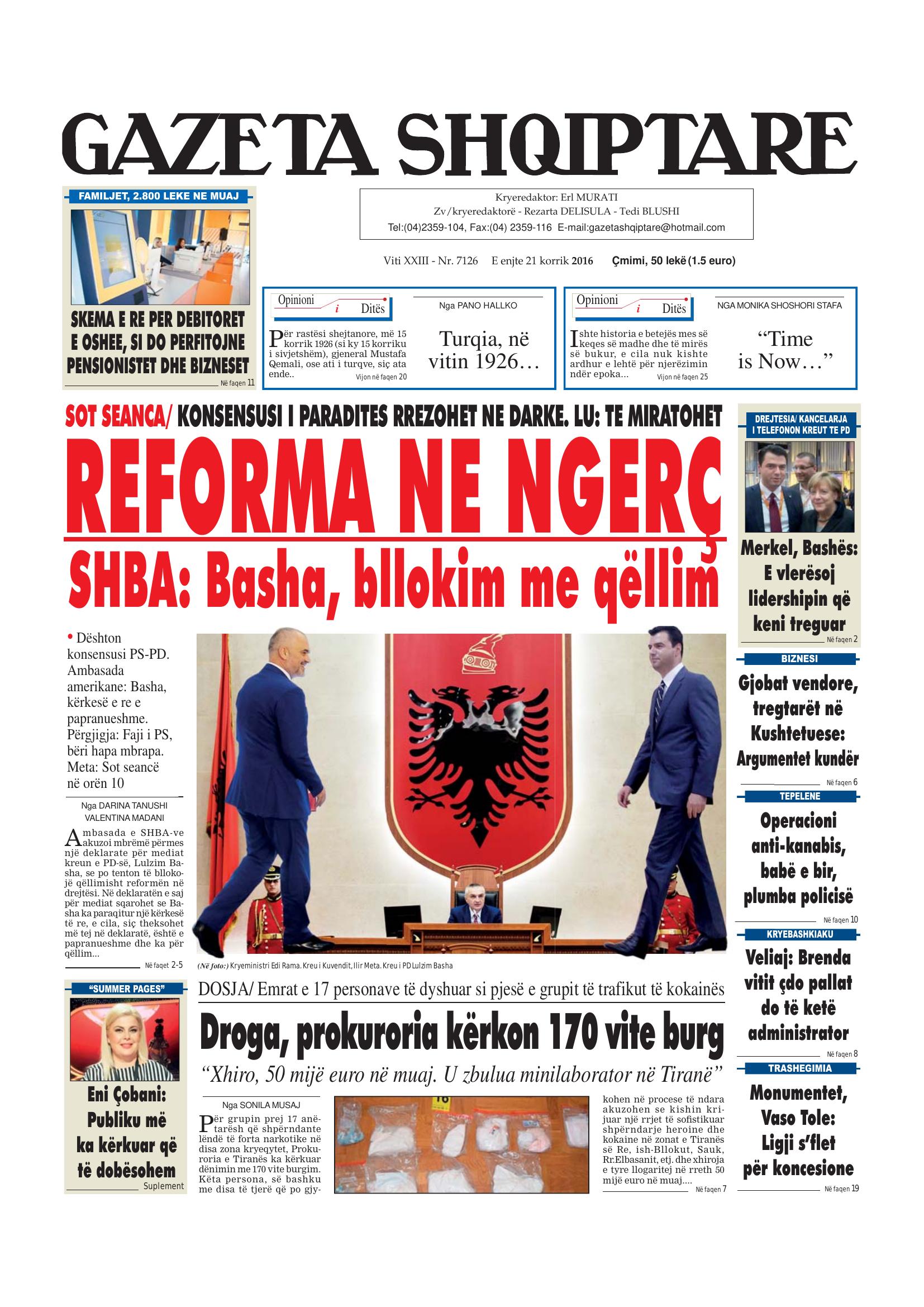 Gazeta Shqiptare 2016-07-21