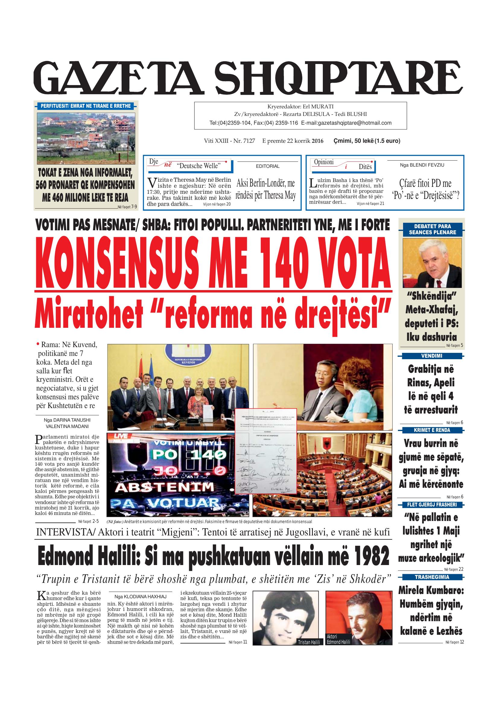 Gazeta Shqiptare 2016-07-22