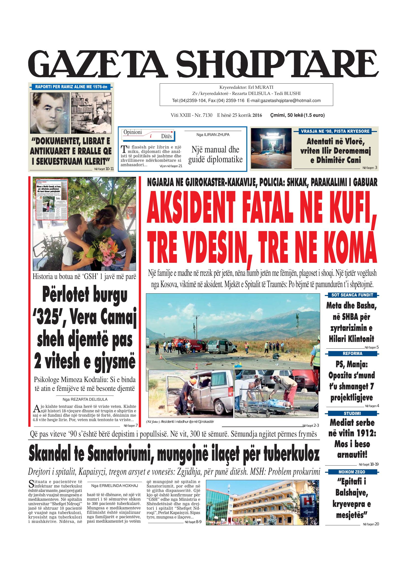 Gazeta Shqiptare 2016-07-25