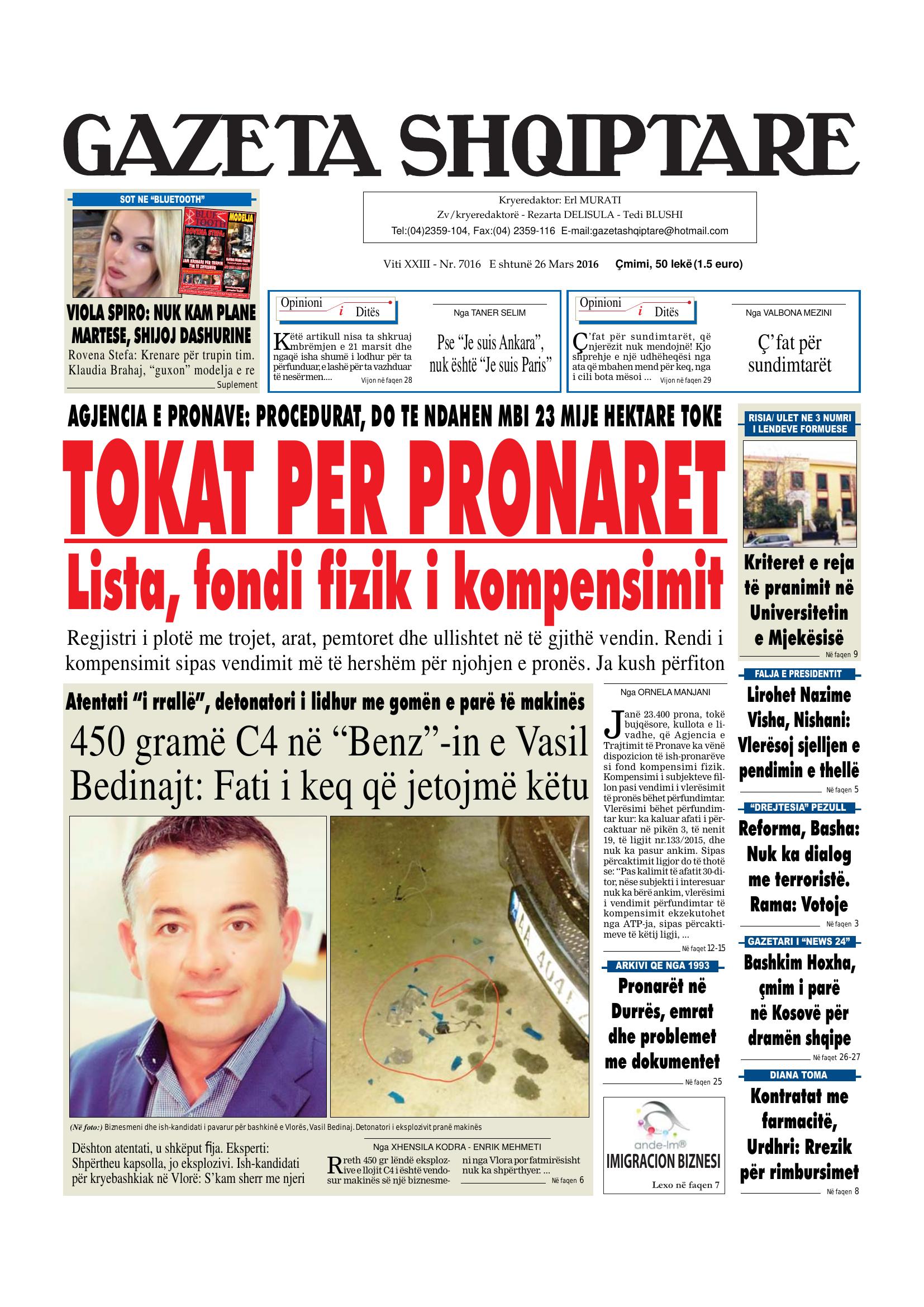 Gazeta Shqiptare 2016-03-26