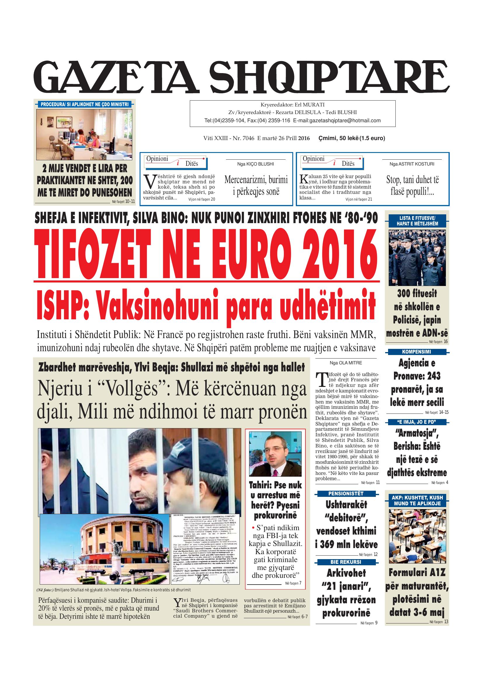 Gazeta Shqiptare 2016-04-26