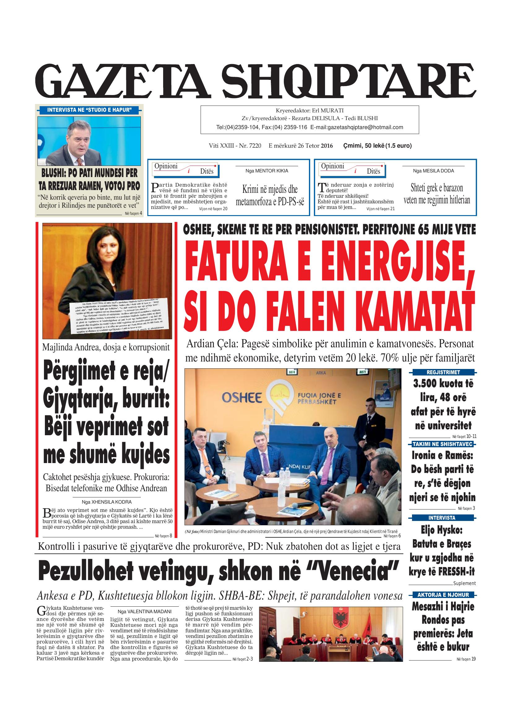 Gazeta Shqiptare 2016-10-26